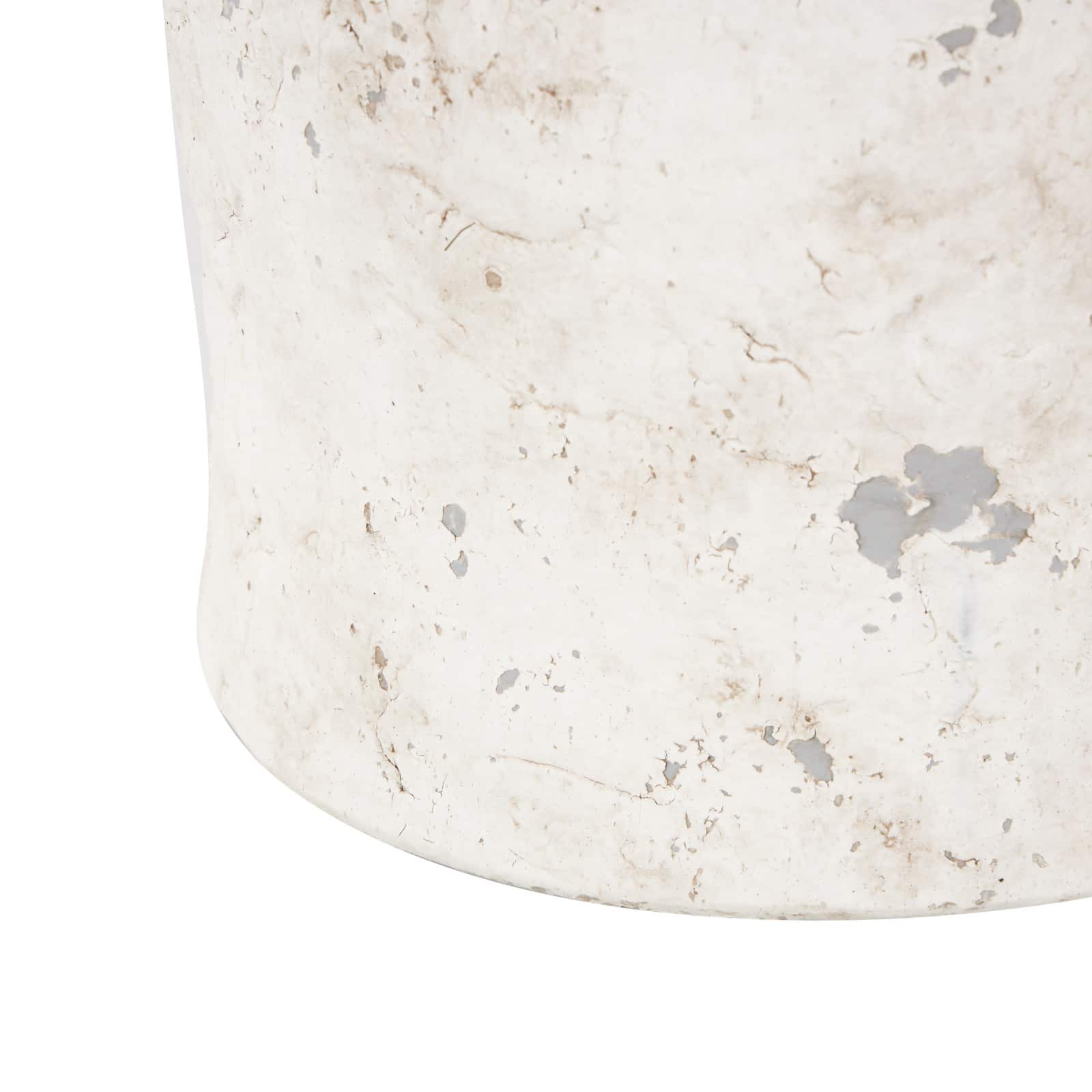 10.5" Cream Ceramic Antique Style Distressed Decorative Vase with Handles