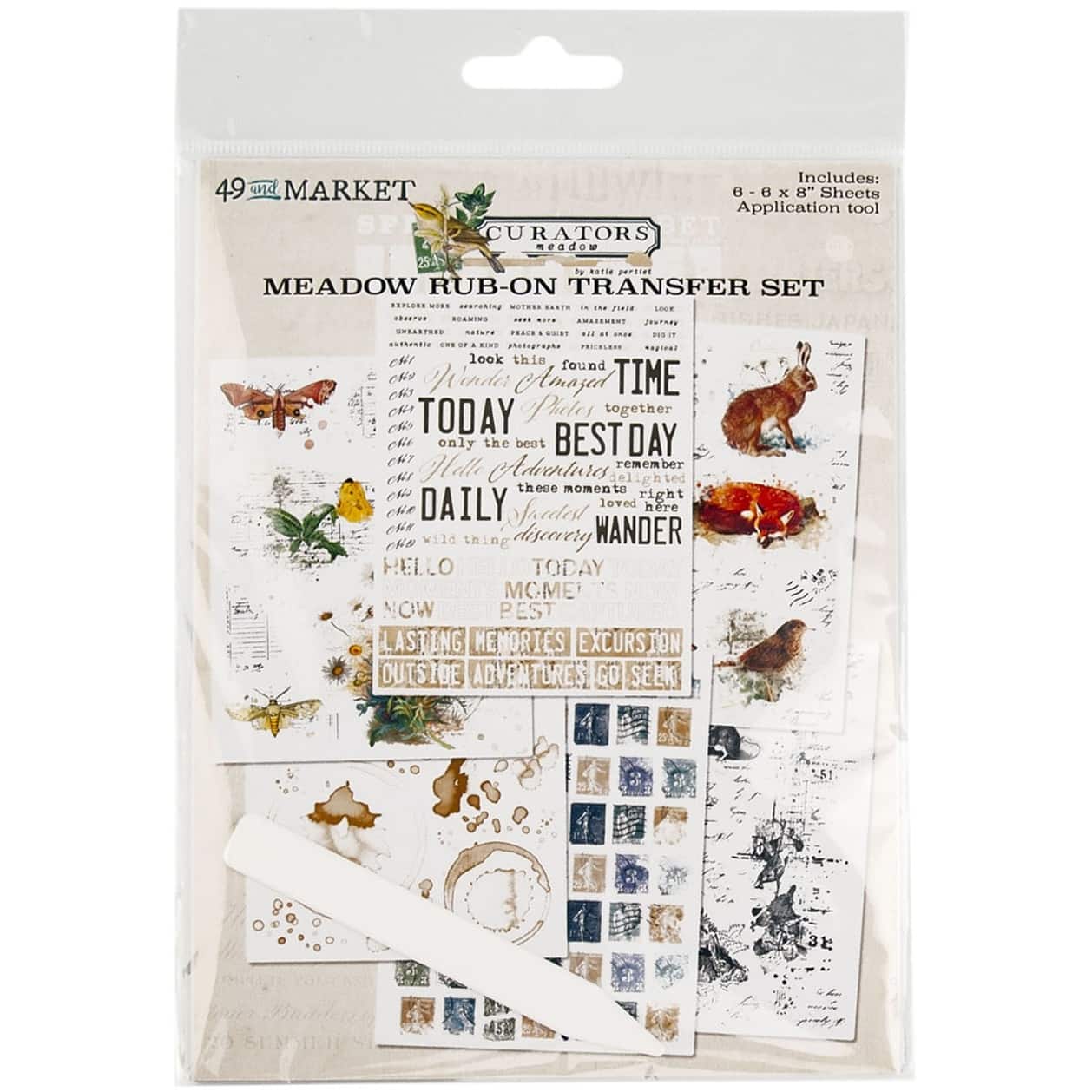 49 and Market Curators Meadow Rub-On Transfer Set