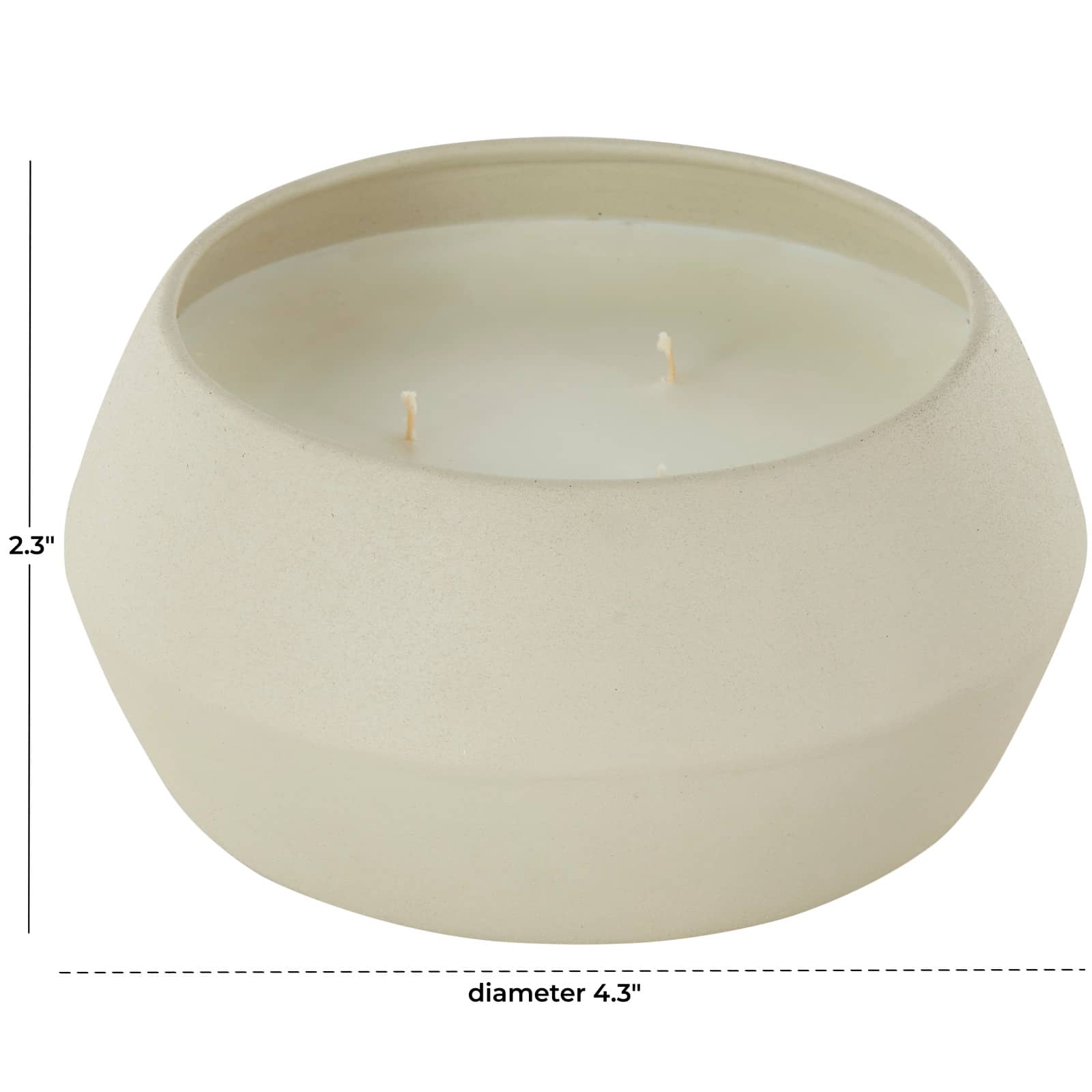 30oz. Cream 3 Wick Tangerine Splash Scented Textured Metal Candle