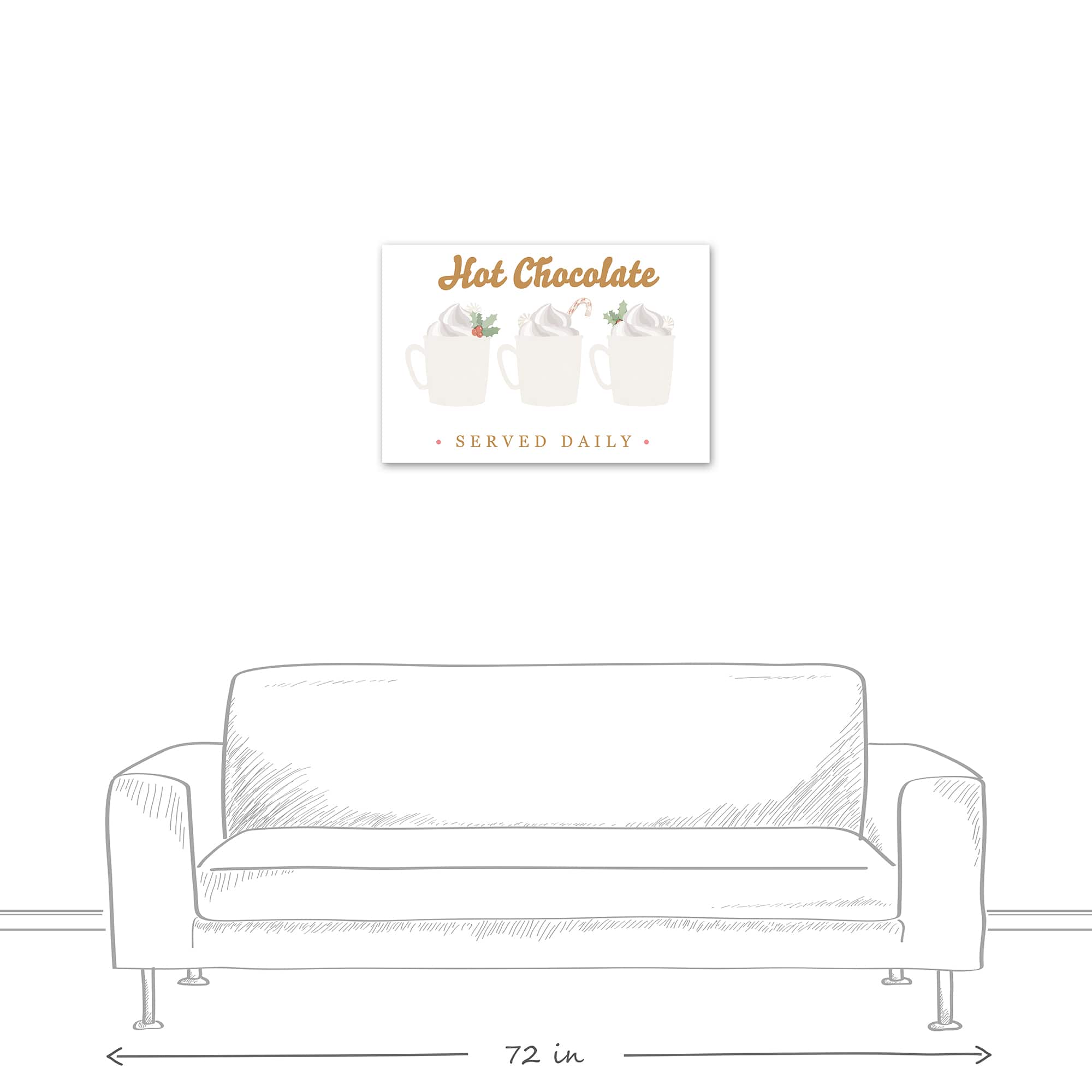 Hot Chocolate Served Daily 30x20 Canvas Wall Art