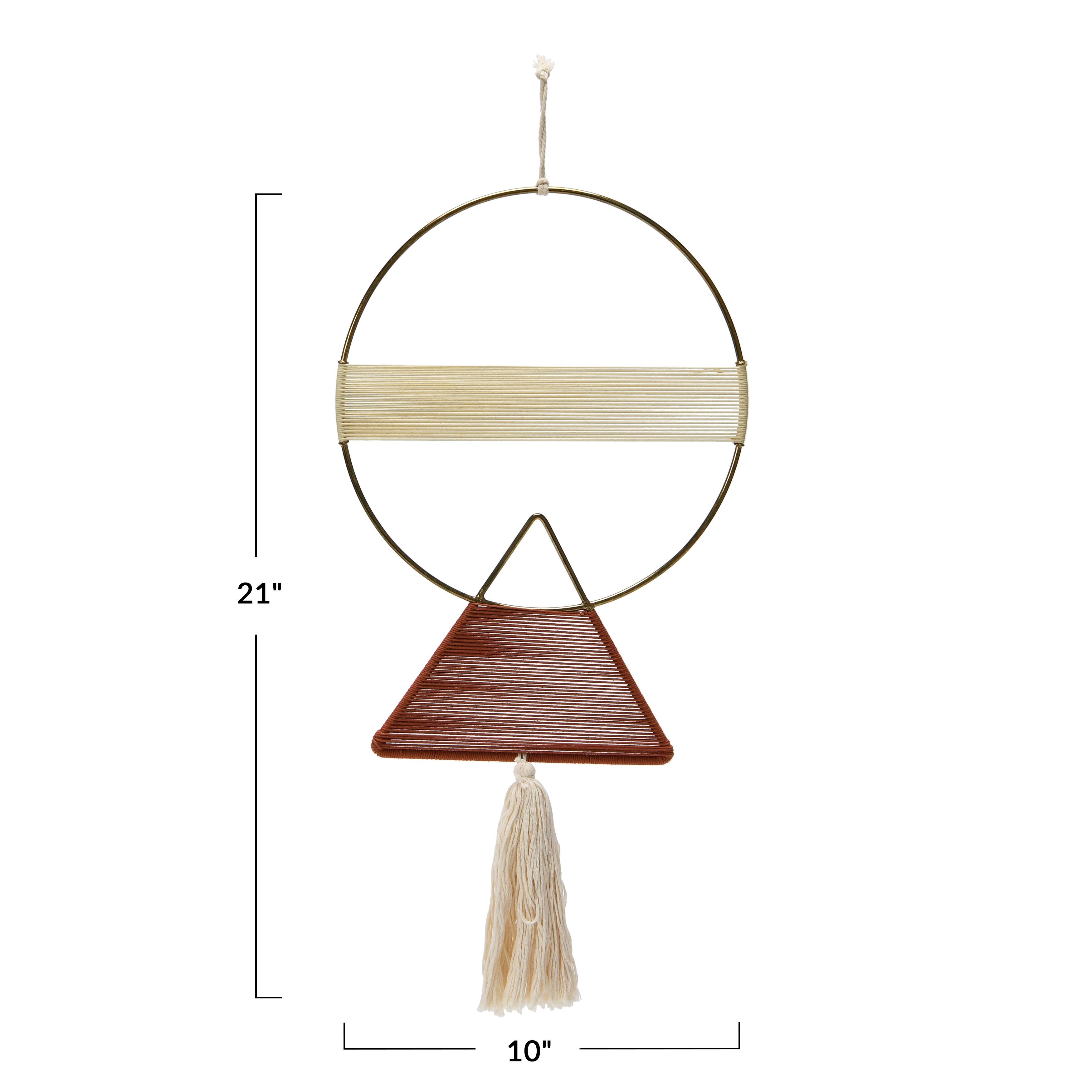 Hello Honey® Geometric Metal & Cotton Wall Hanging with Tassel