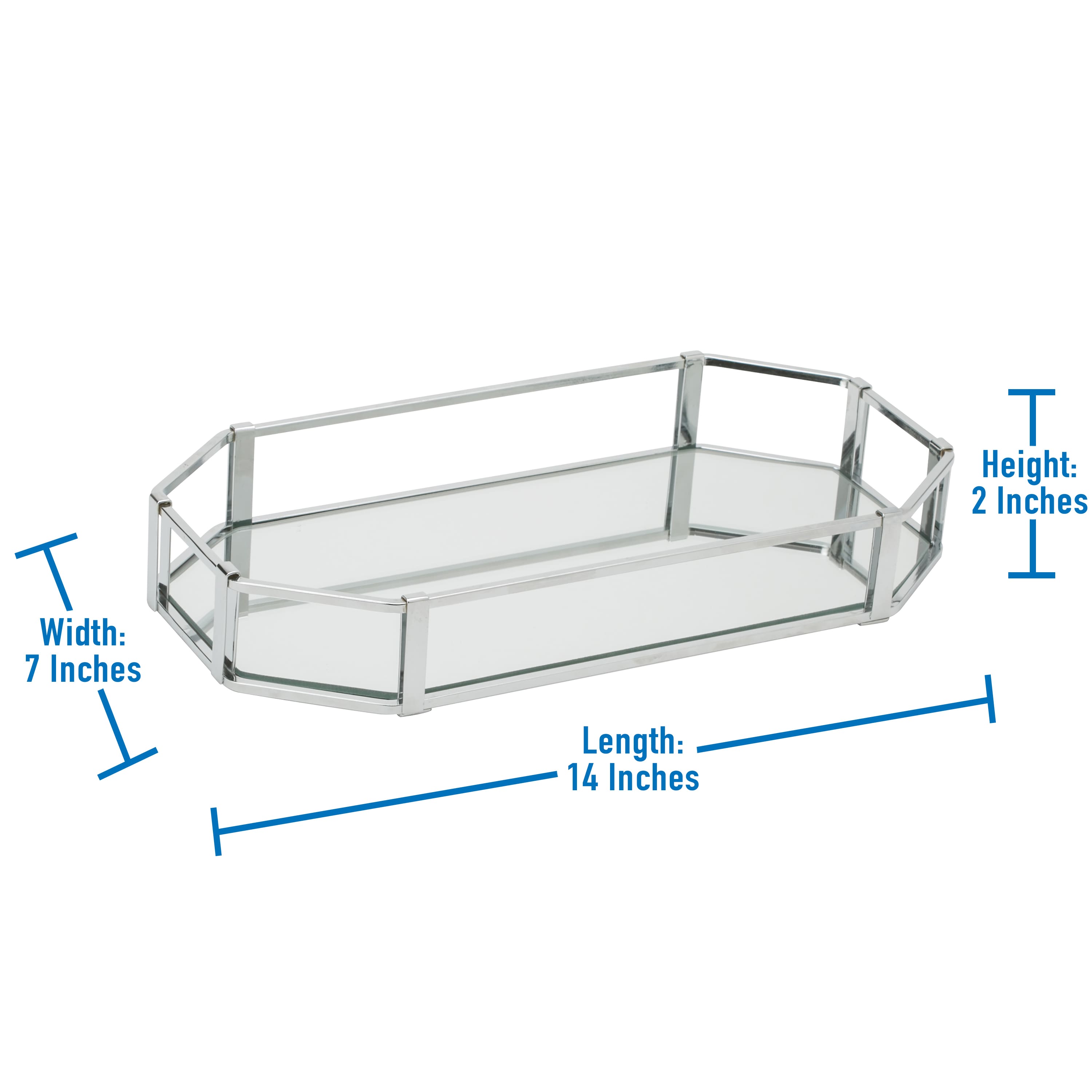 Home Details Octangular Mirrored Vanity Tray