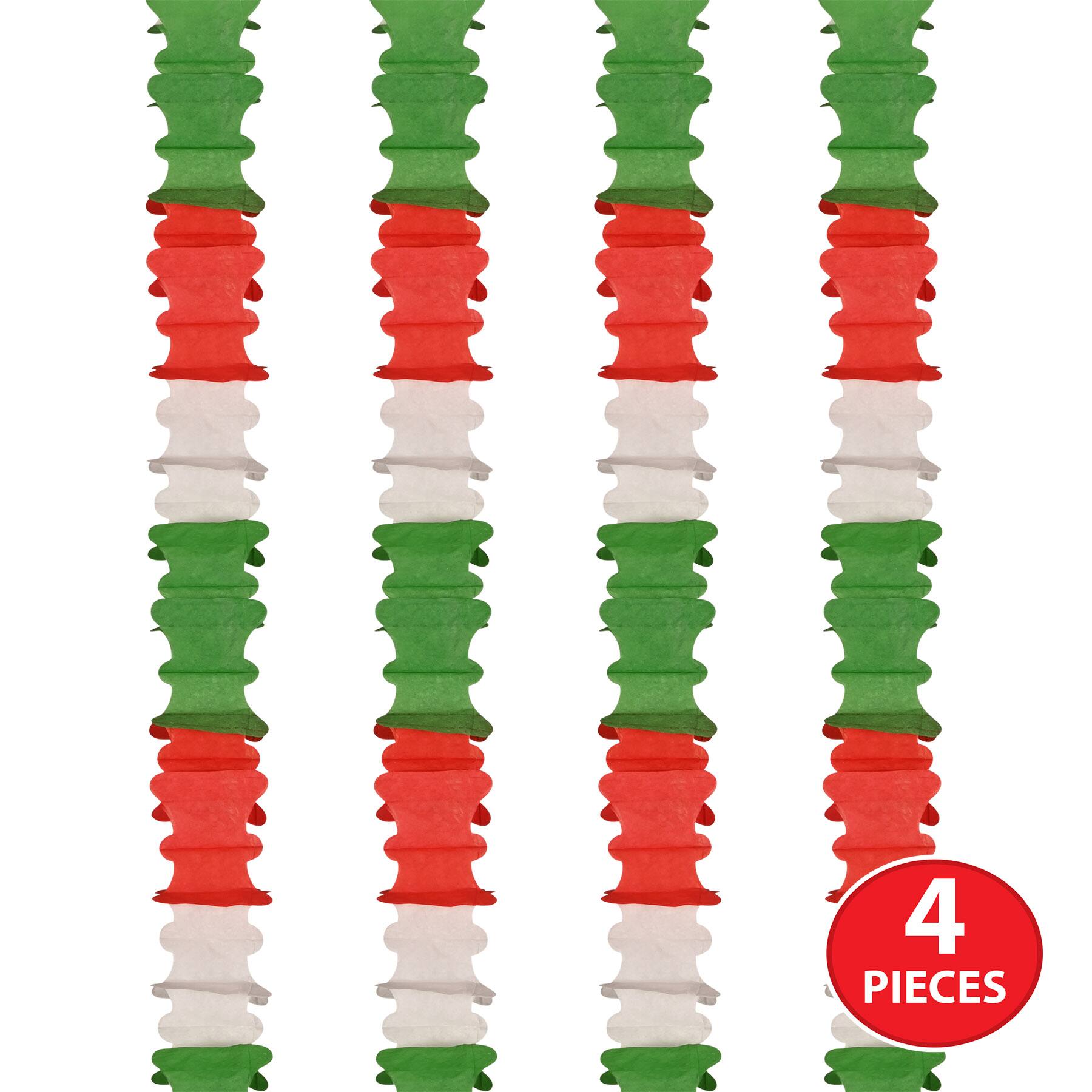 Beistle 14.5ft. Red, White & Green Ceiling Drops, 4ct.
