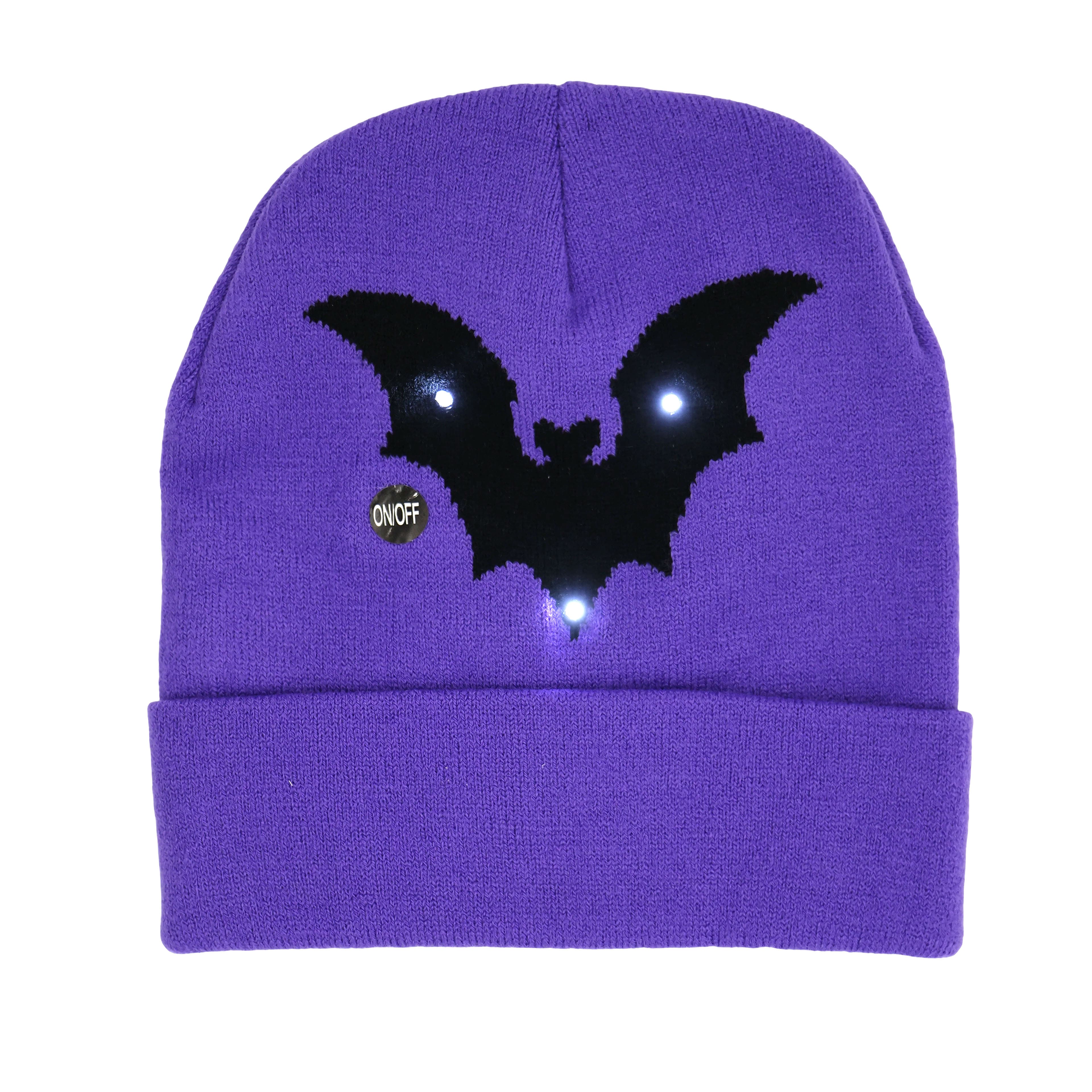 Purple Bat Light-Up Beanie by Celebrate It™