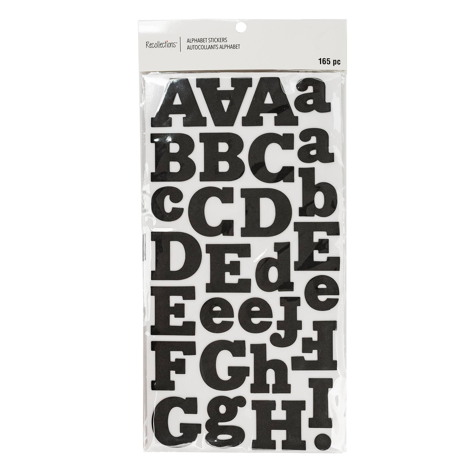 12 Packs: 165 ct. (1,980 total) Large Black Foam Alphabet Stickers by Recollections™