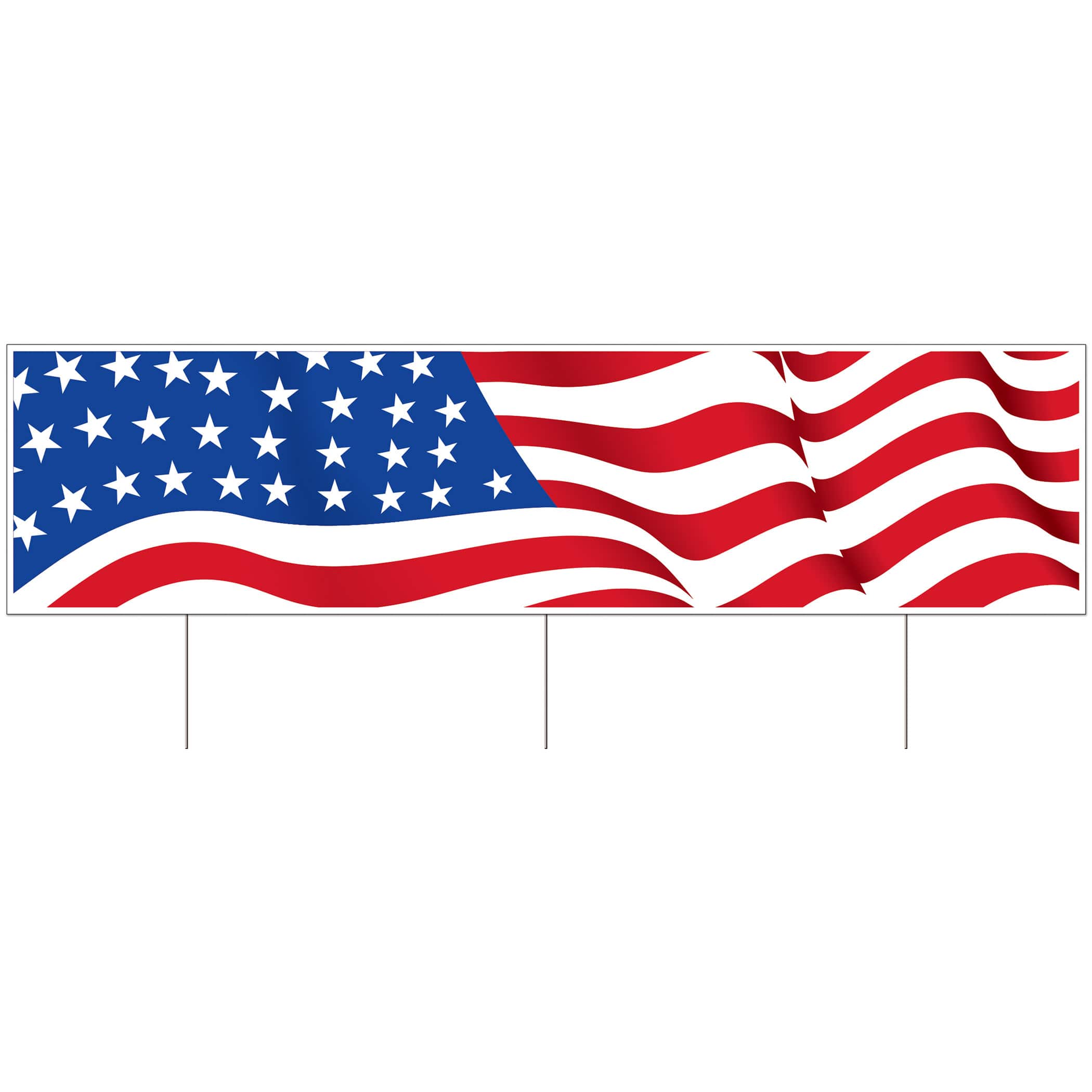 Beistle 11.75" x 47" Jumbo American Flag Yard Sign
