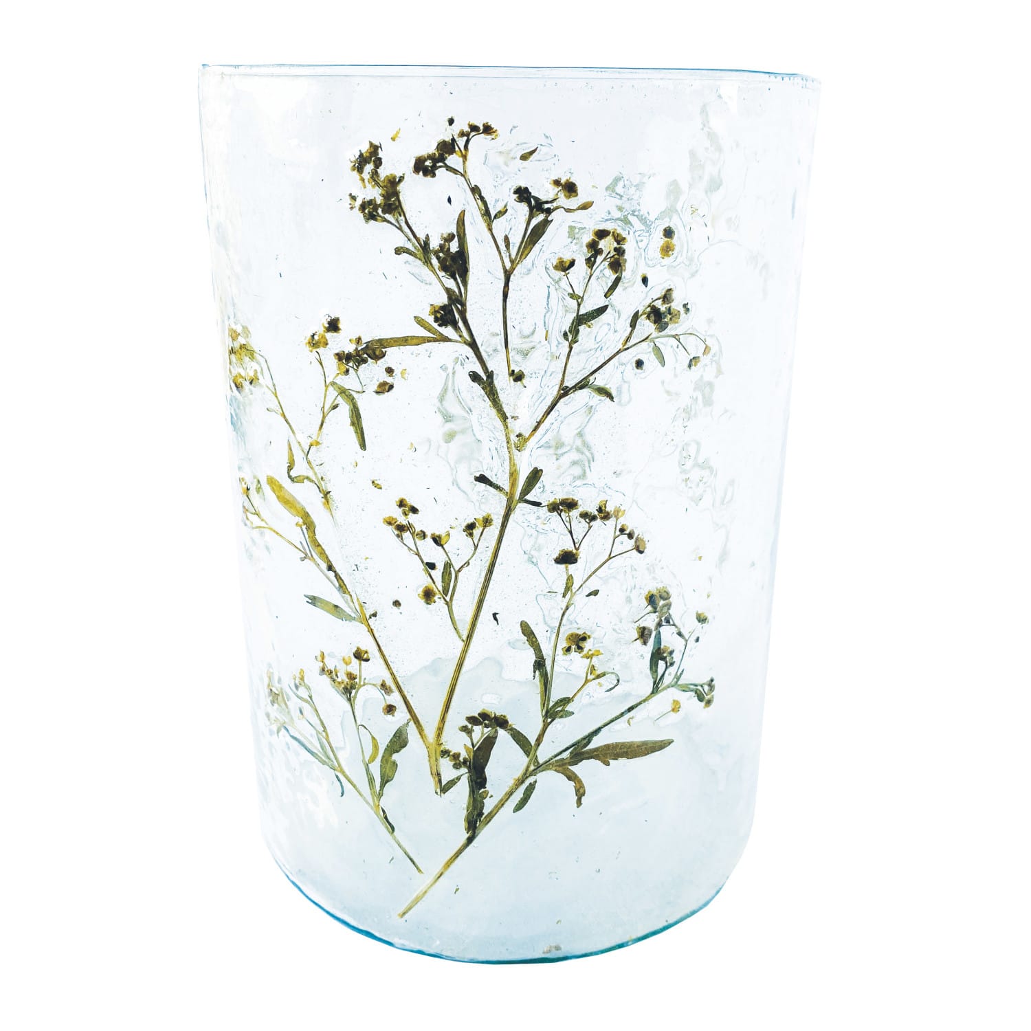 Hello Honey® Clear Reclaimed Glass Votive Holder with Natural Botanicals