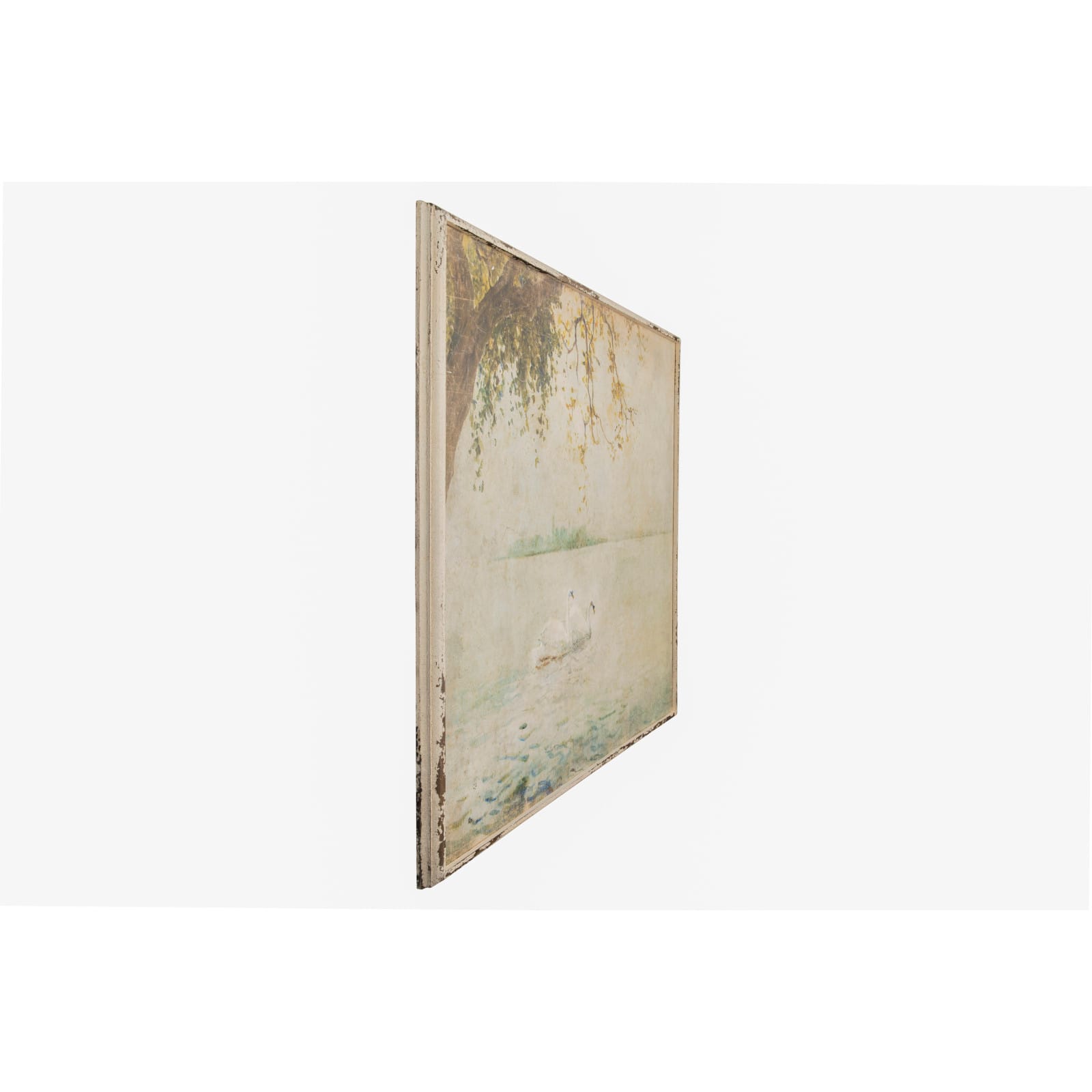 Hello Honey® 31.5" Blue Vintage Swans Wood Framed Wall Décor