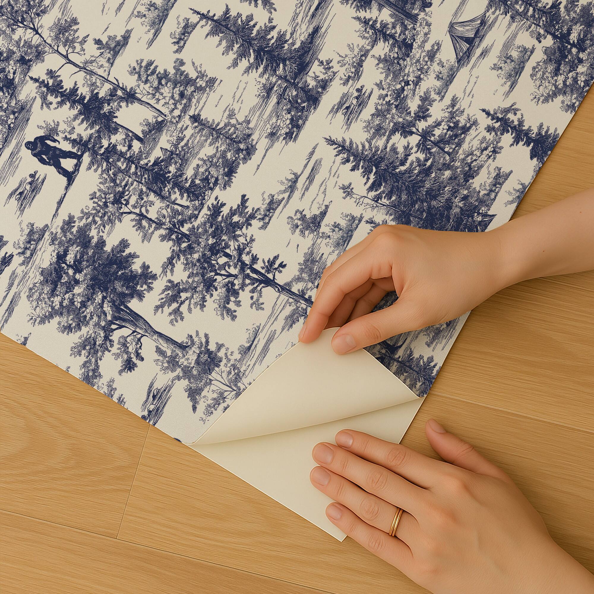 Designs Direct Bigfoot Novelty Toile Peel & Stick Wallpaper