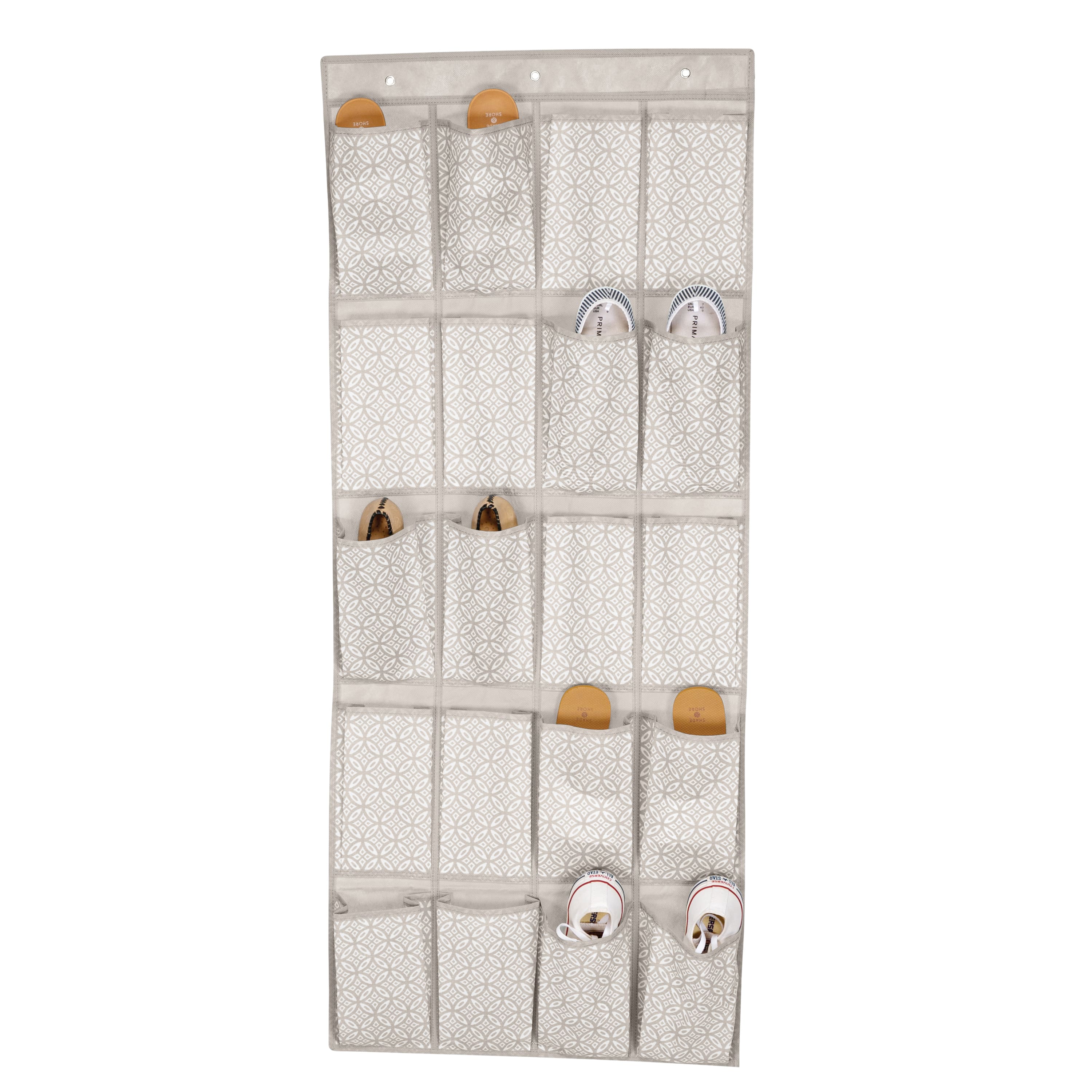 Simplify Gray Boho 20-Pocket Shoe Organizer