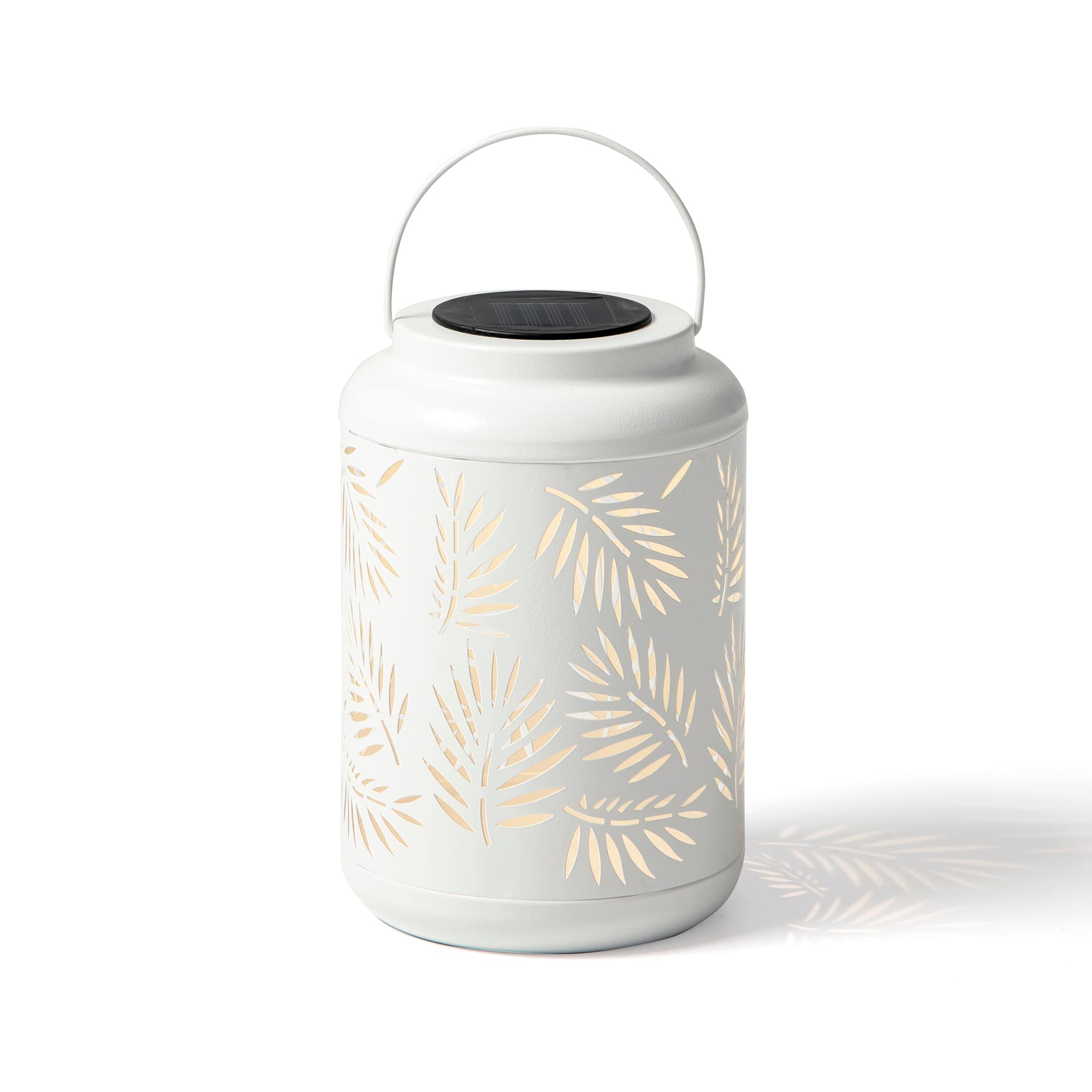 Glitzhome® 8.5" Leaf Cutout Solar Powered Hanging Lantern