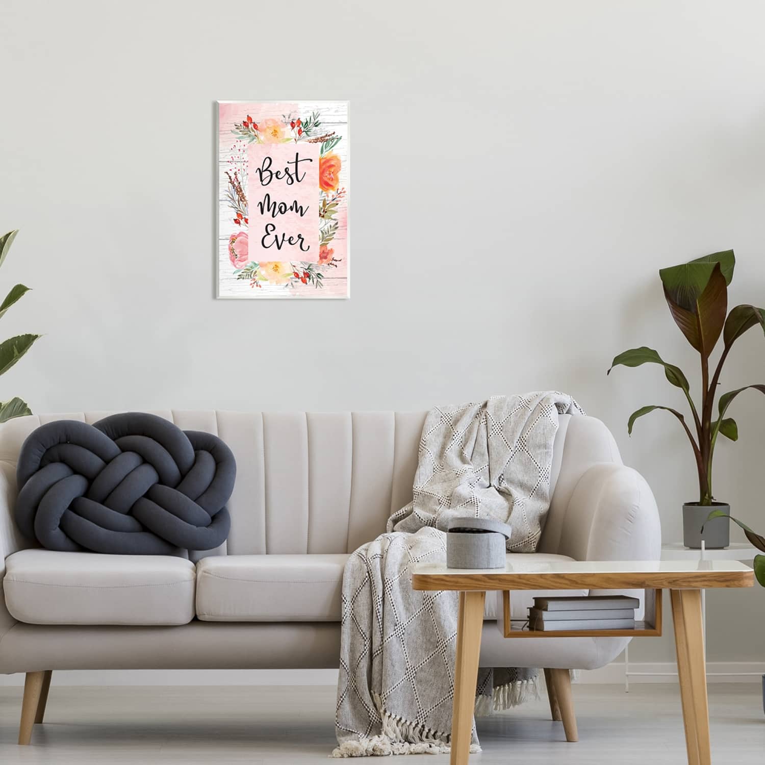 Stupell Industries Best Mom Ever Floral Family Wall Plaque Art