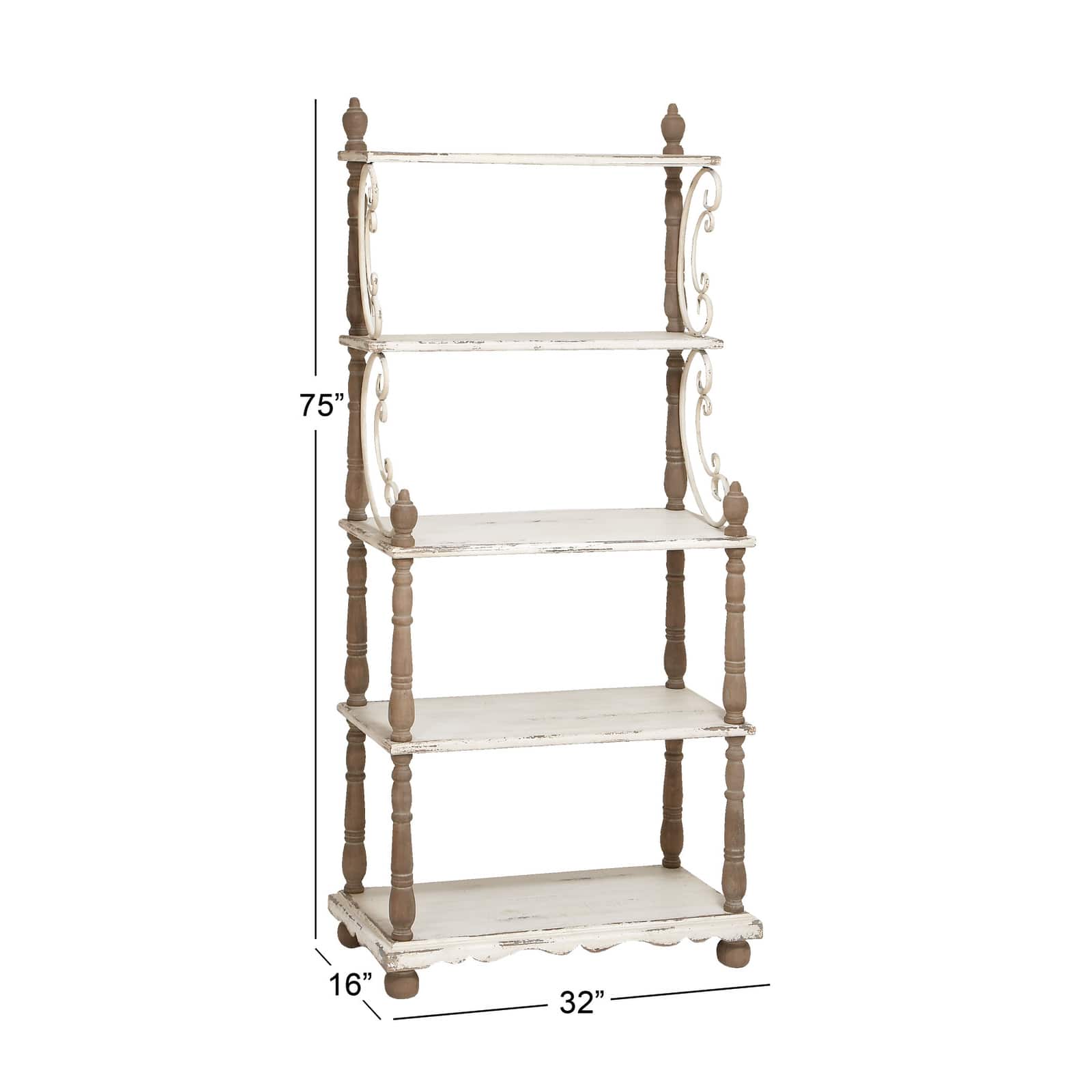 White Wood Farmhouse Shelving Unit