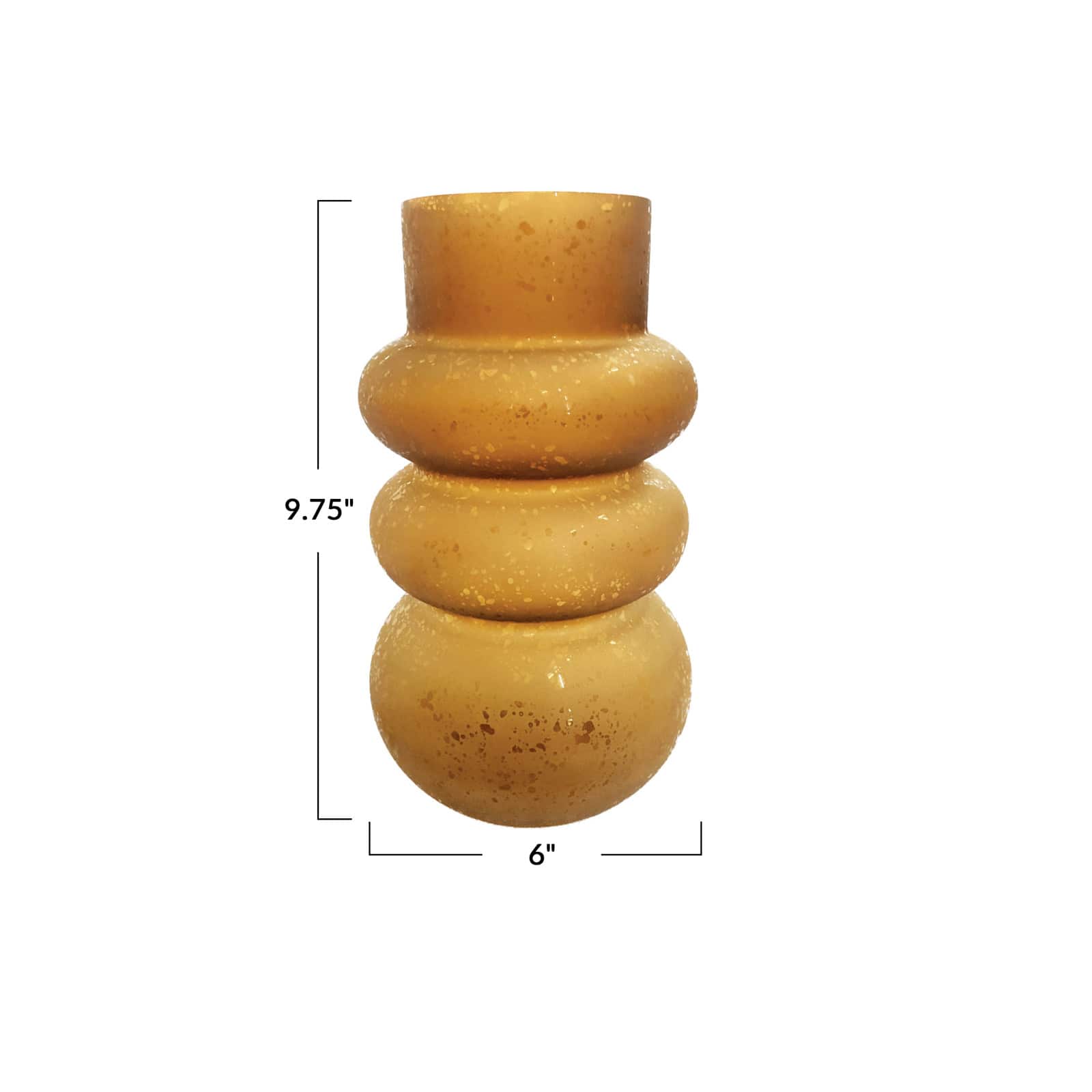 Hello Honey® Frosted Brown 9.75" Curved Glass Vase