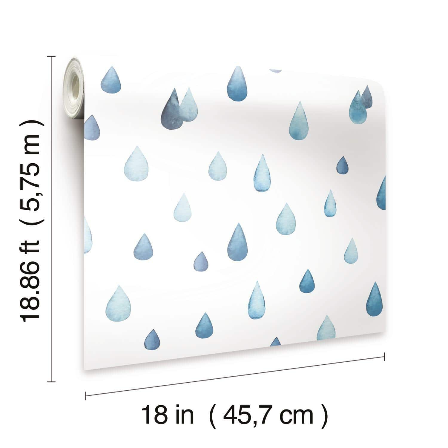 RoomMates Clara Jean Raindrops Peel & Stick Wallpaper