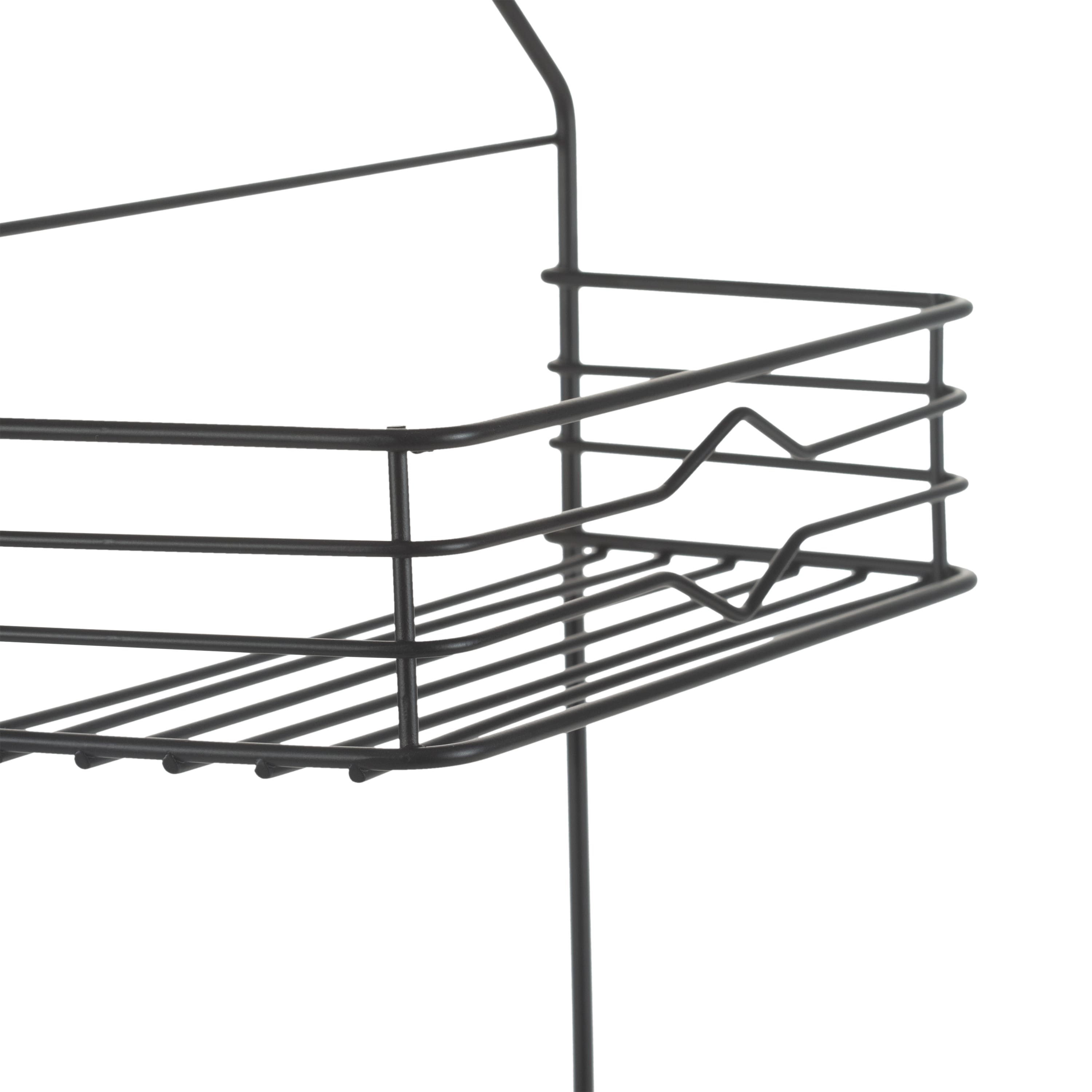 Bath Bliss Matte Black 2 Tier Aztec Shower Caddy