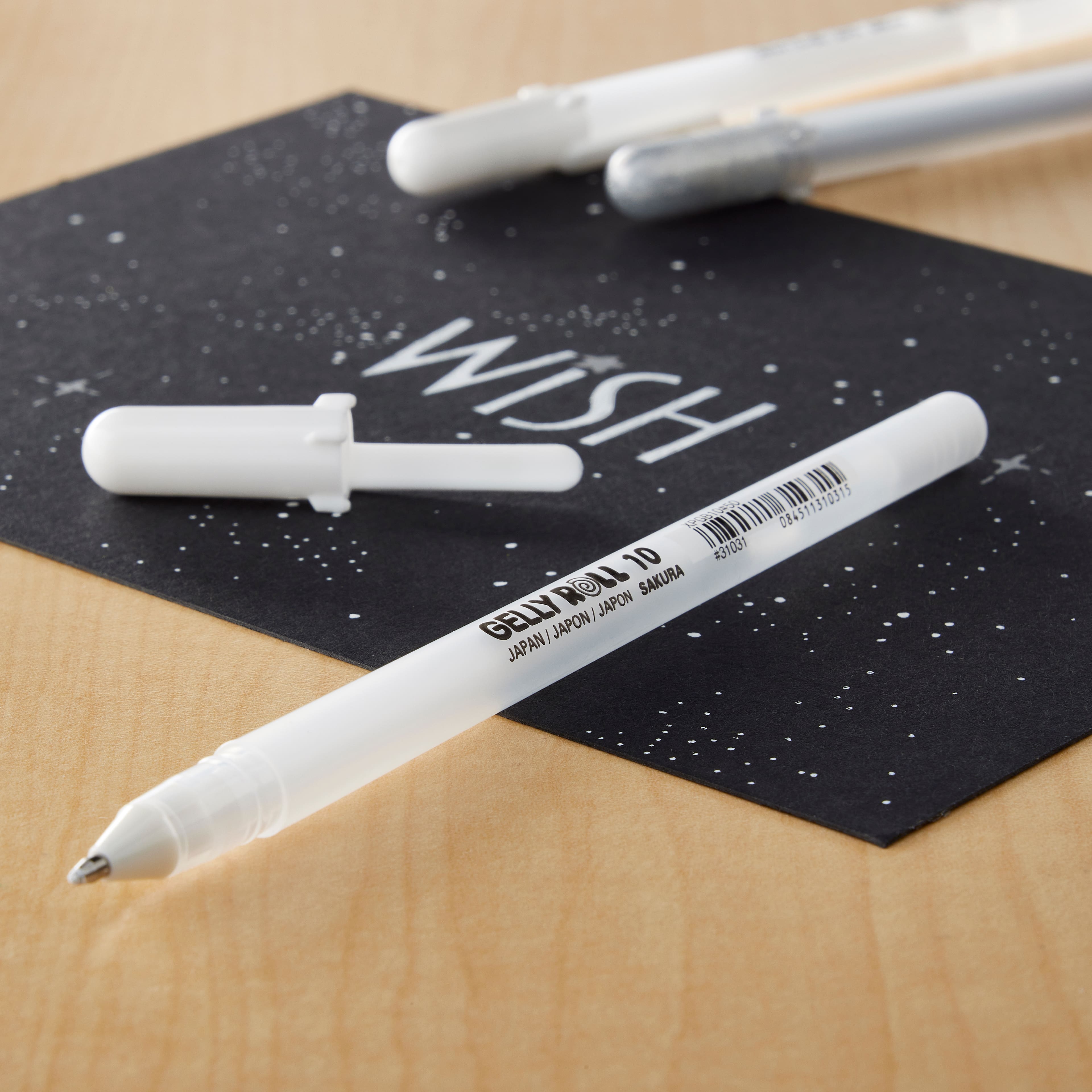 Stylo à encre gel blanc pointe grasse 10 Classic de Gelly Roll