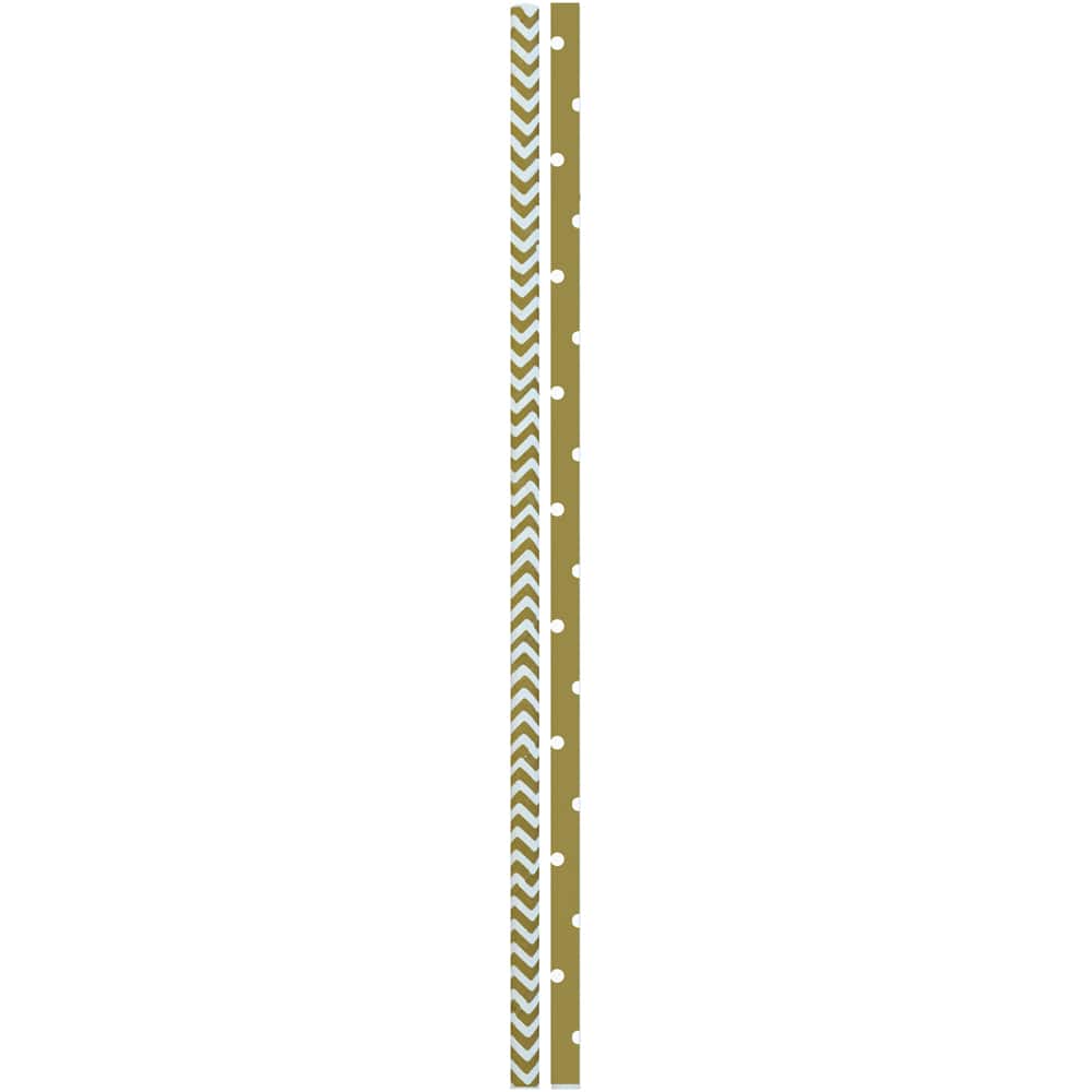 JAM Paper Gold Stripes & Dots Paper Straws, 24ct.