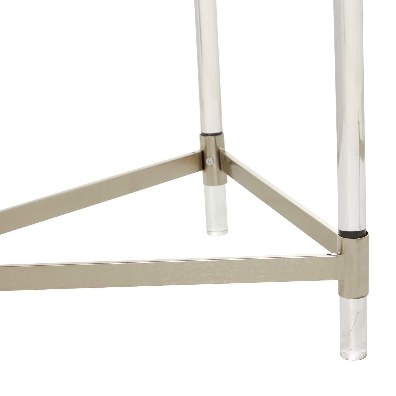 Silver Metal Contemporary Console Table, 44" x 19" x 33"