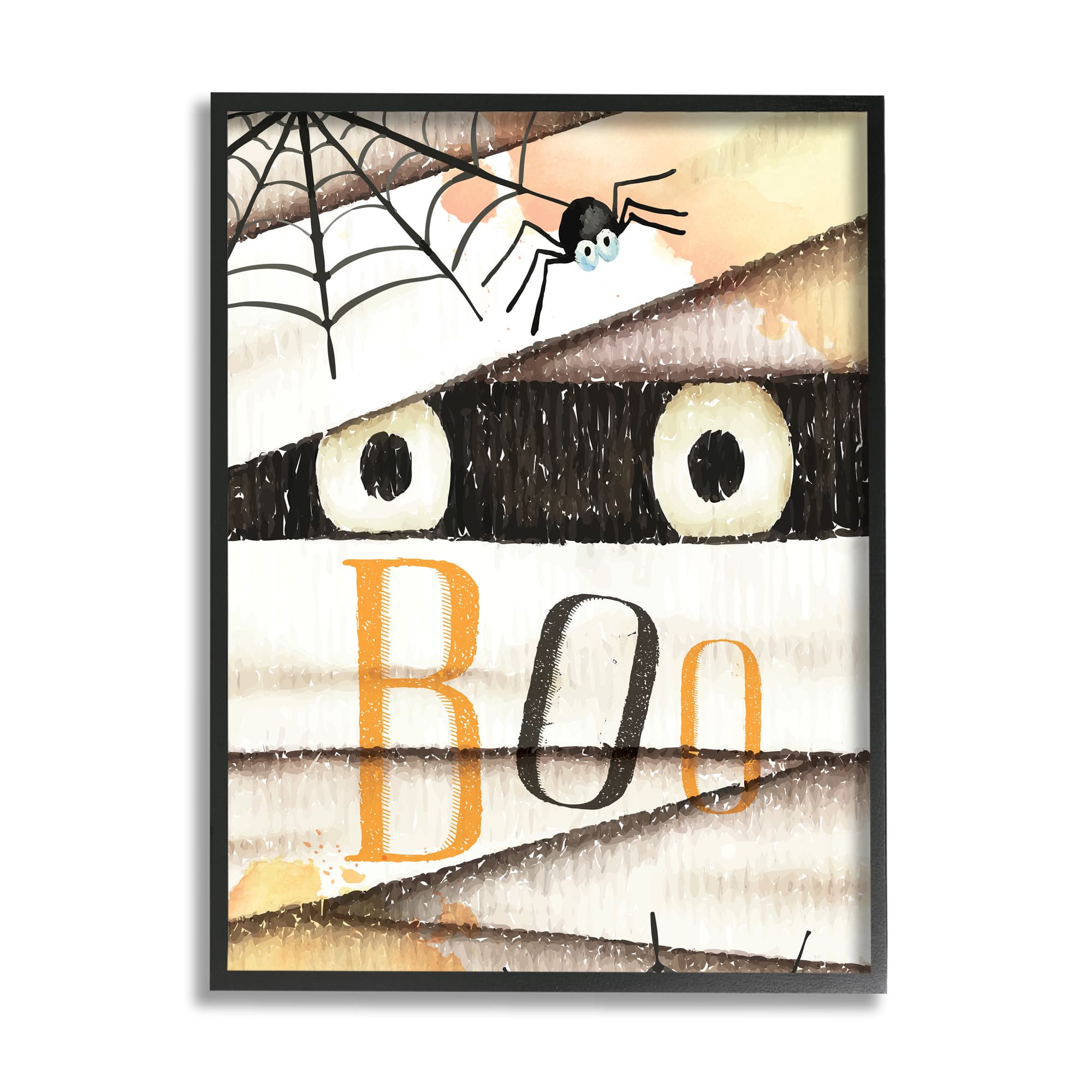 Stupell Industries Boo Creepy Eyes Peeking Framed Giclee Art