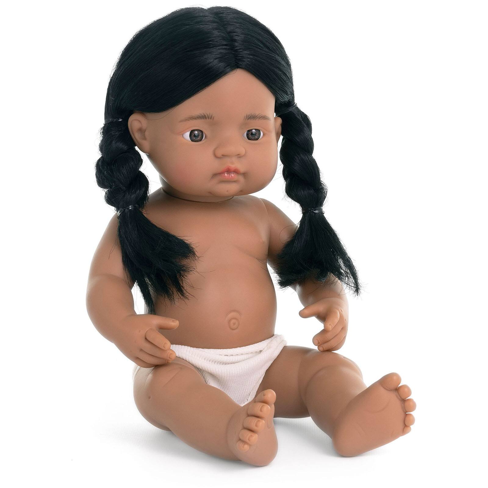 Miniland 15" Anatomically Correct Native American Girl Baby Doll