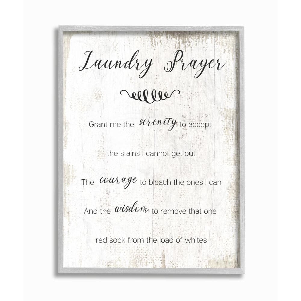 Stupell Industries Family Laundry Room Prayer Faith Inspired Humor Framed Wall Art