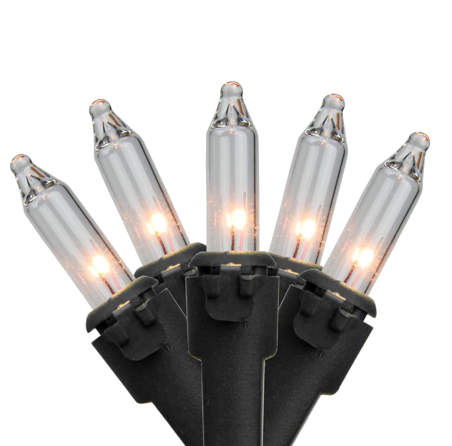 50ct. Mini Christmas String Lights with Black Wire