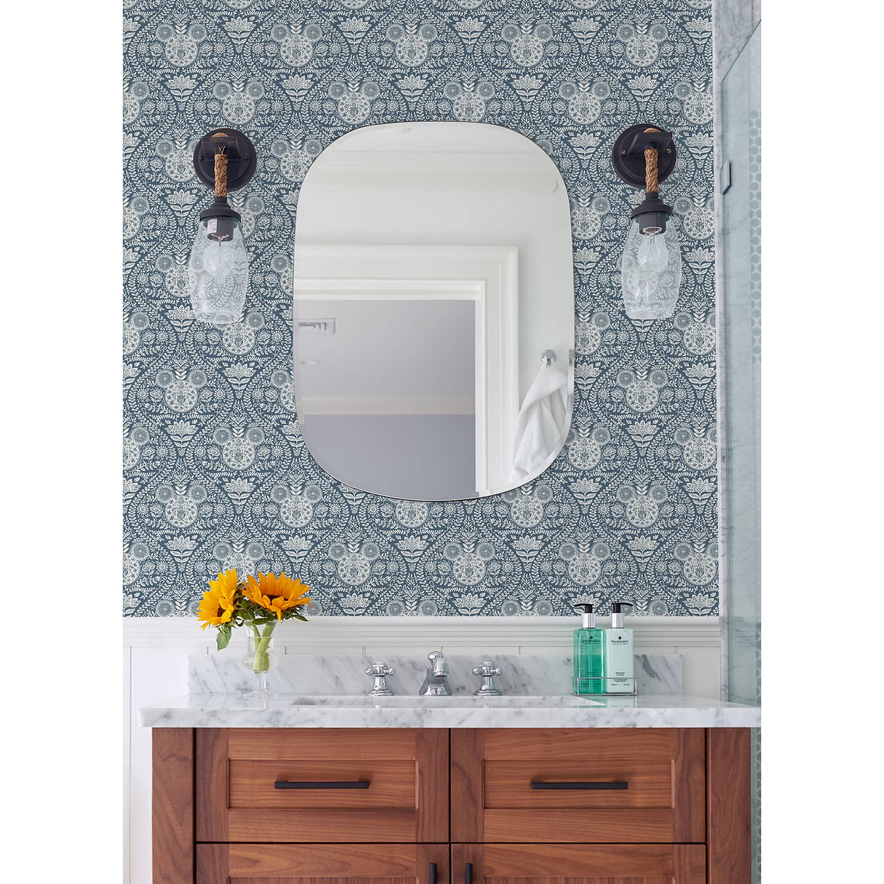 RoomMates Disney Mickey Mouse Block Print Peel & Stick Wallpaper