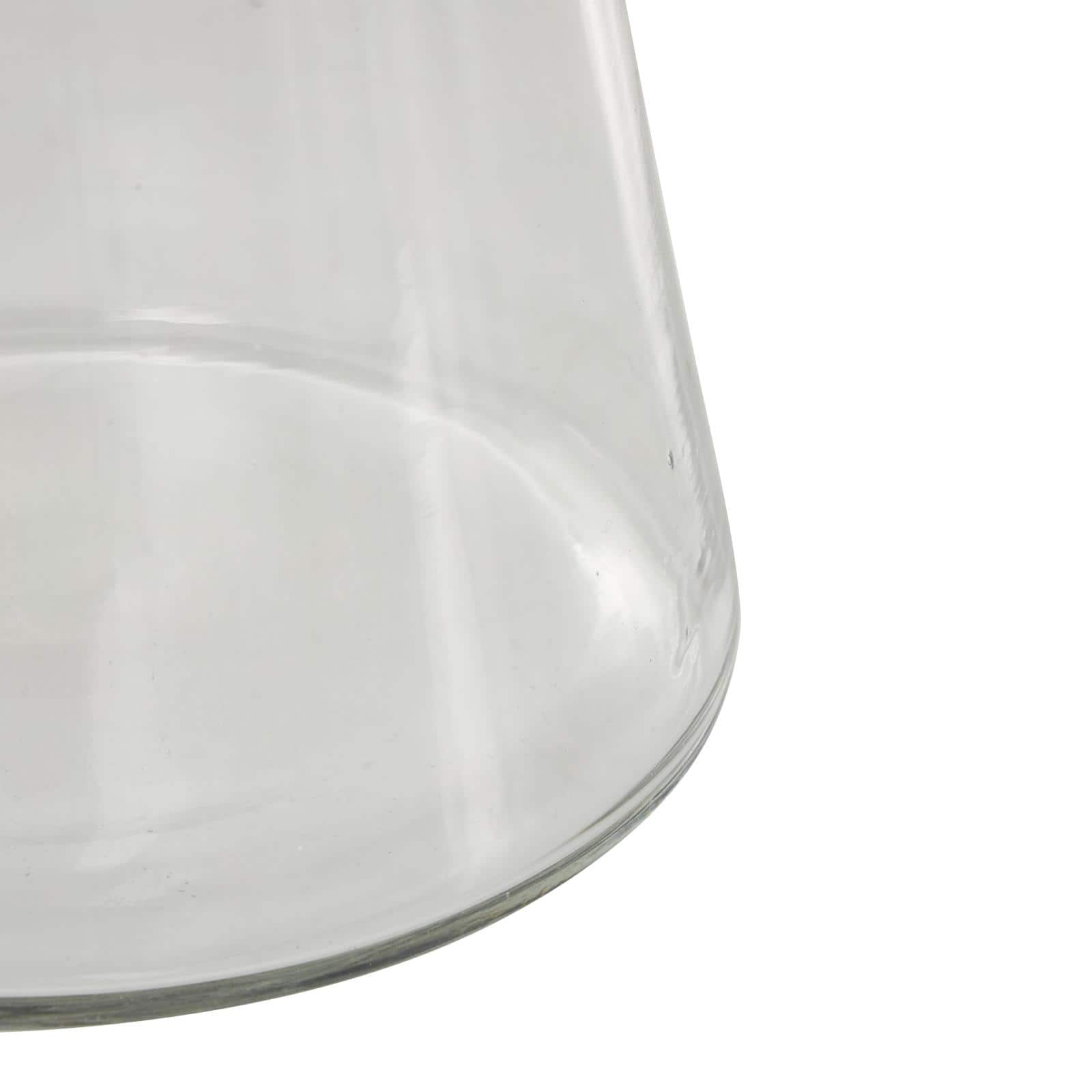 8.5" Clear Glass Wide Cone Shaped Decorative Vase