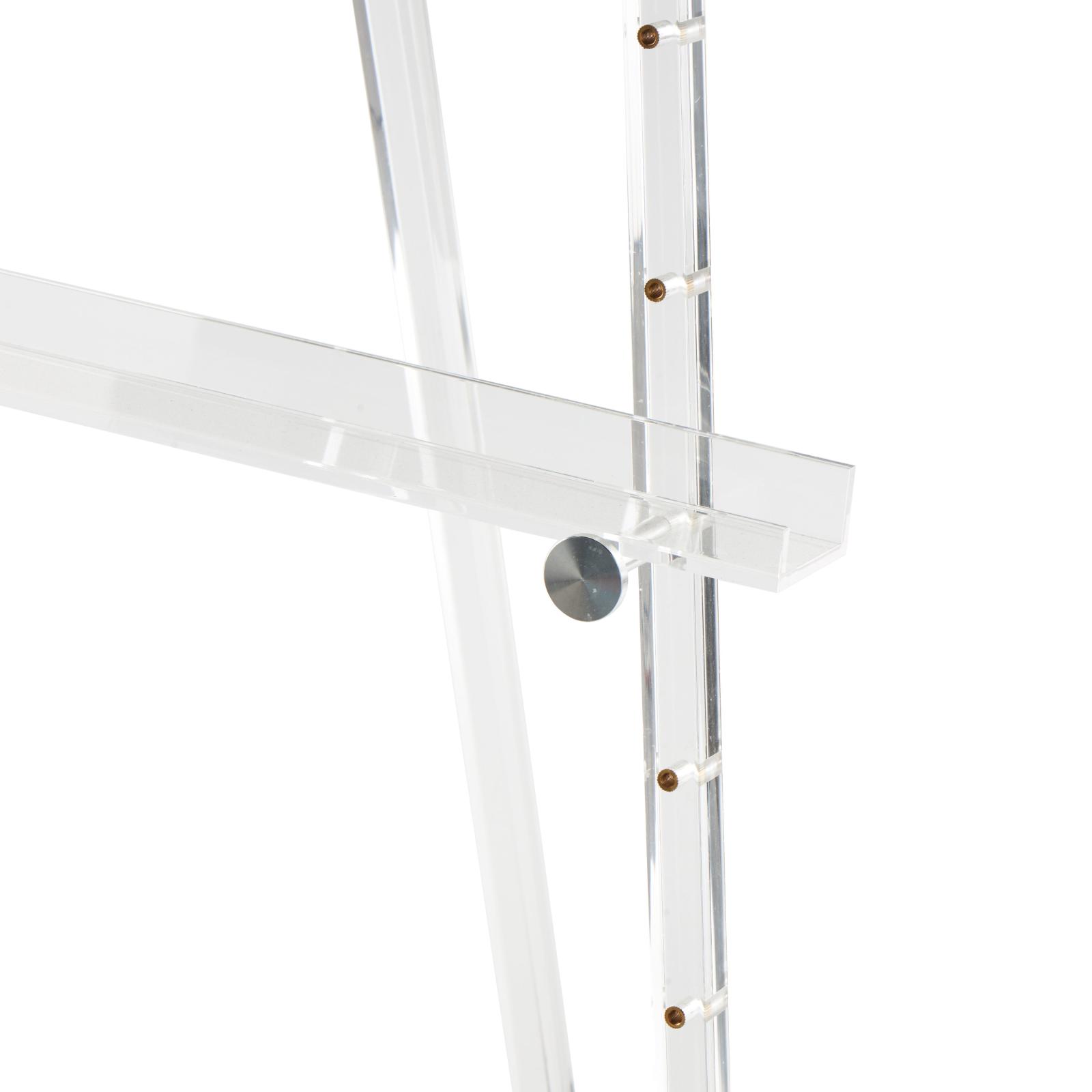 57" Clear Acrylic Plastic Adjustable 7-Tier Display Easel with Silver Accents & Chain Support