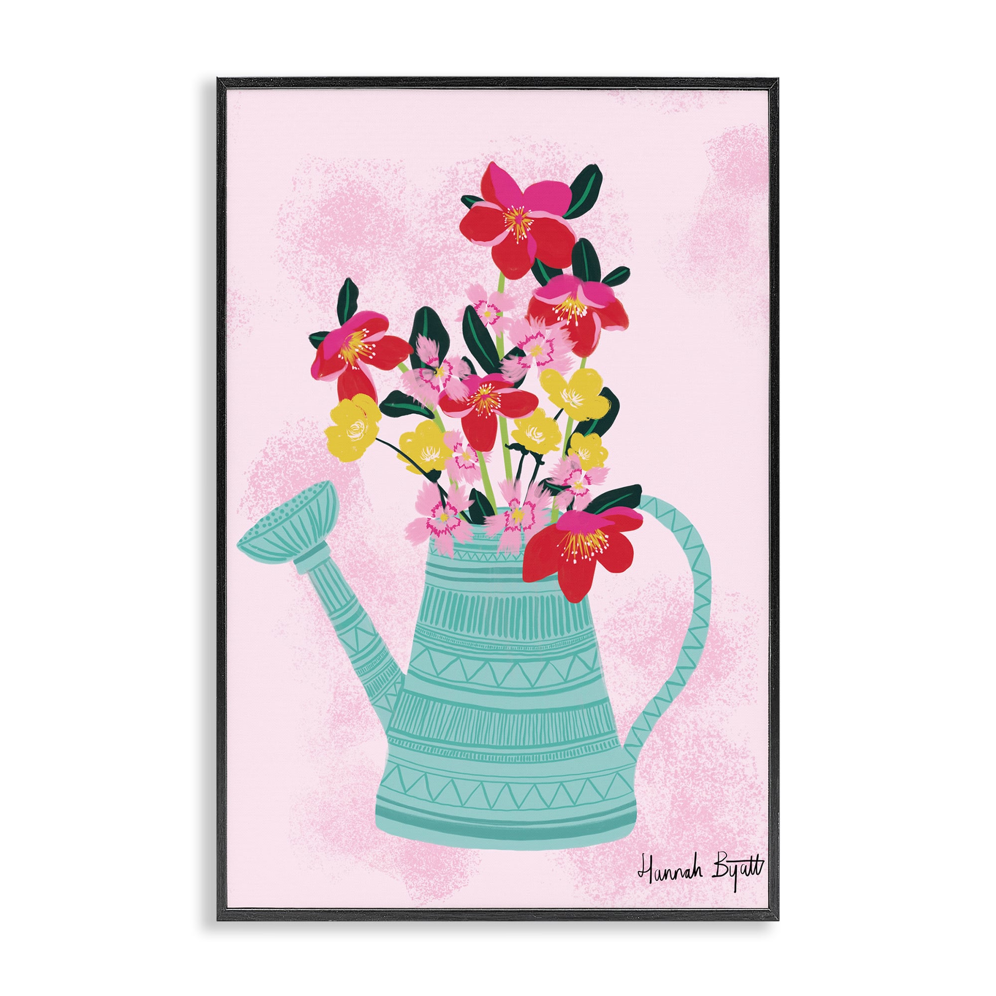 Stupell Industries Local Flora in Watering Can Framed Giclée Wall Art