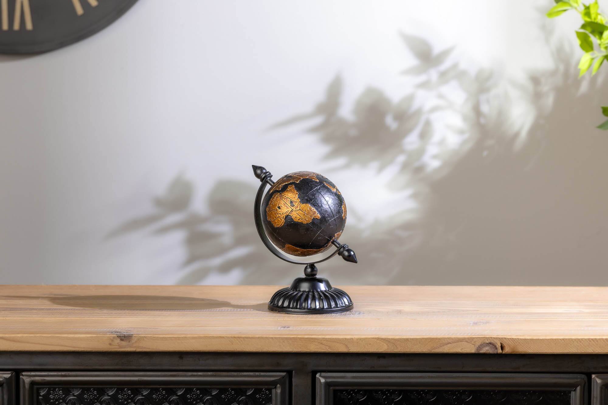 Melrose 6.25" Modern Globe with Metal Base Décor