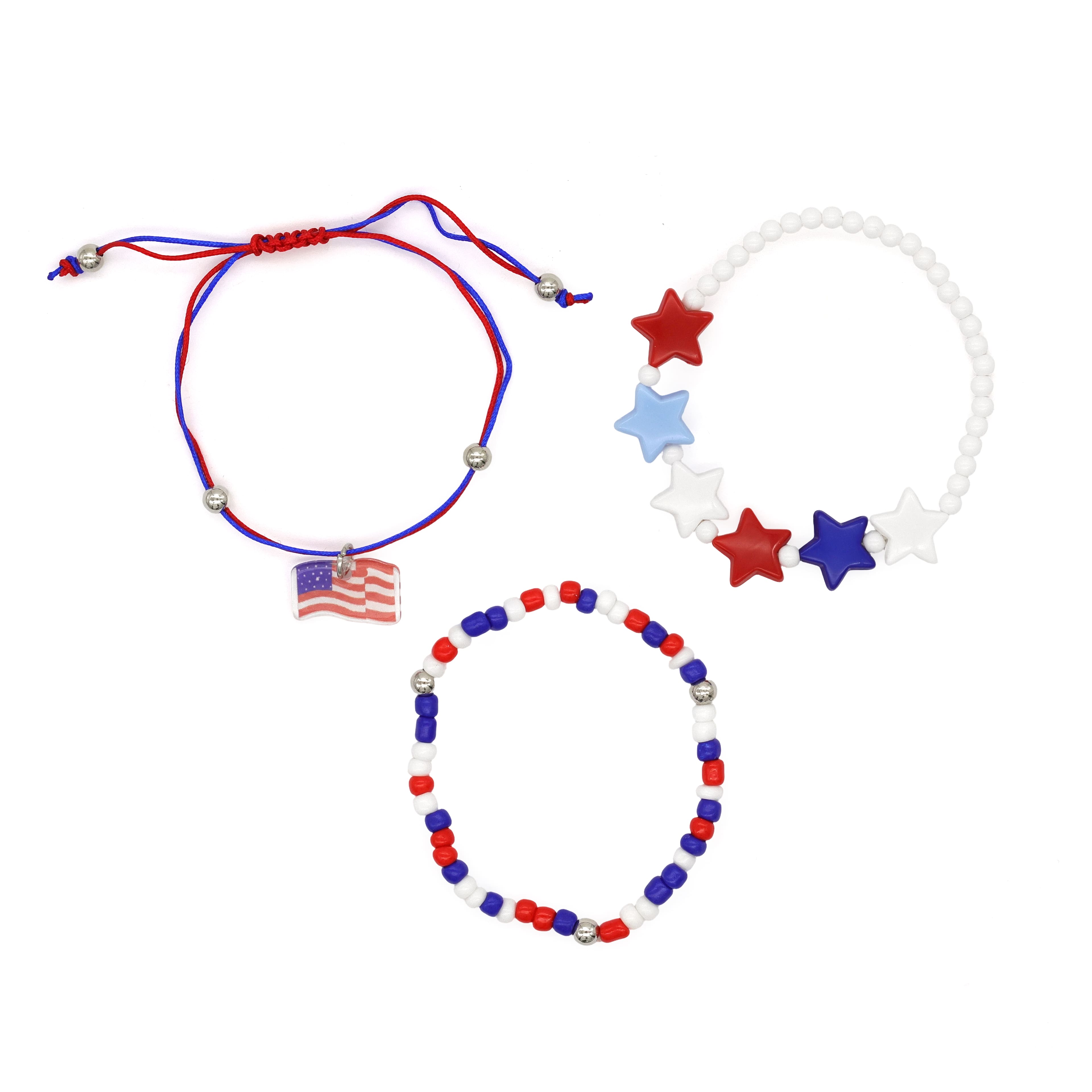 Red, White & Blue Bracelets, 3ct. by Celebrate It™