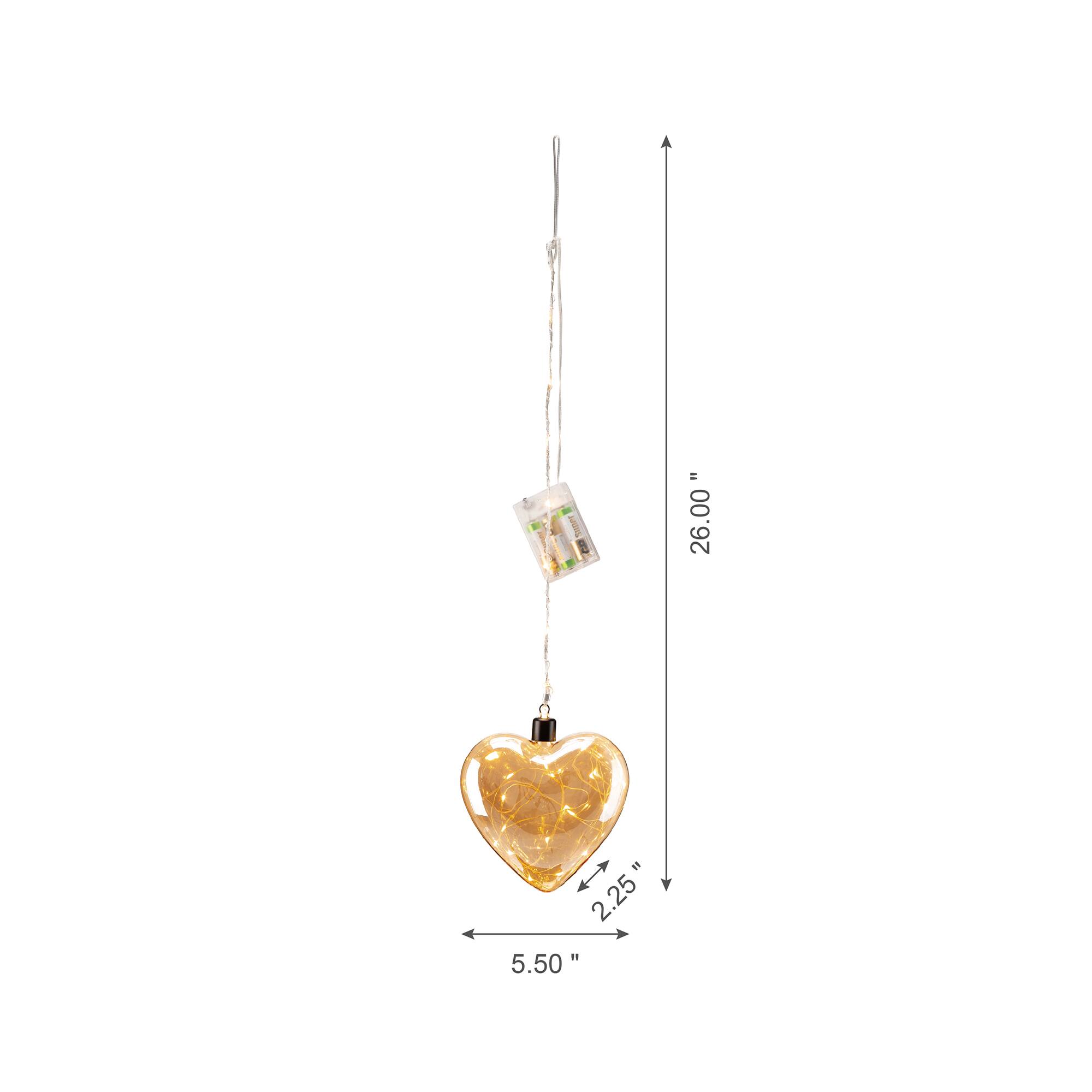 Glitzhome® 26" LED Glass Heart Wall Décor, Set Of 3