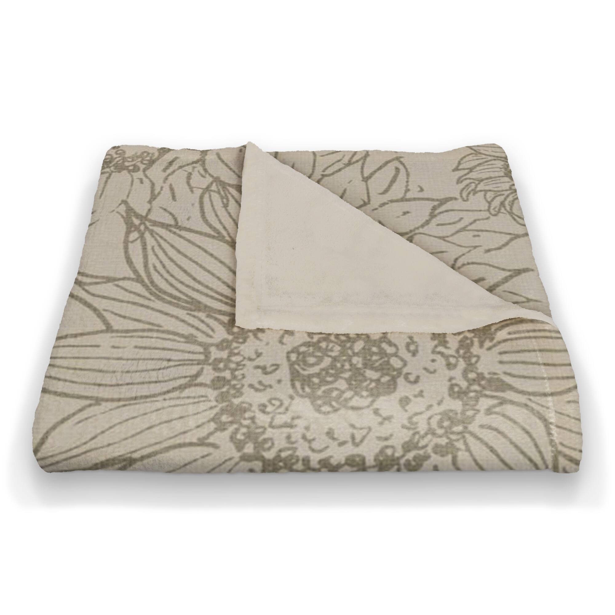 Large Sunflower Head Coral Fleece Blanket