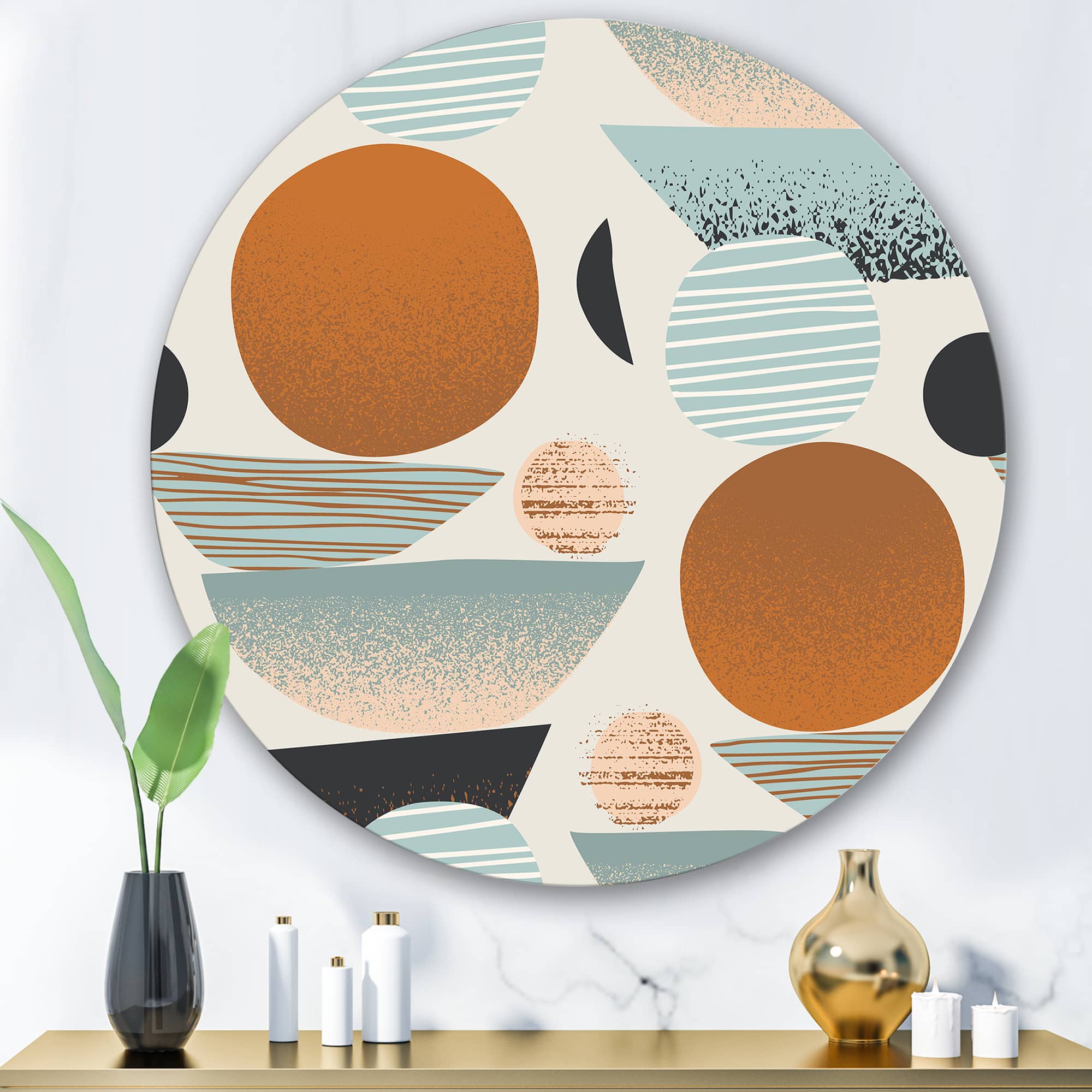 Designart - Retro Shapes With Abstract Suns and Moons I