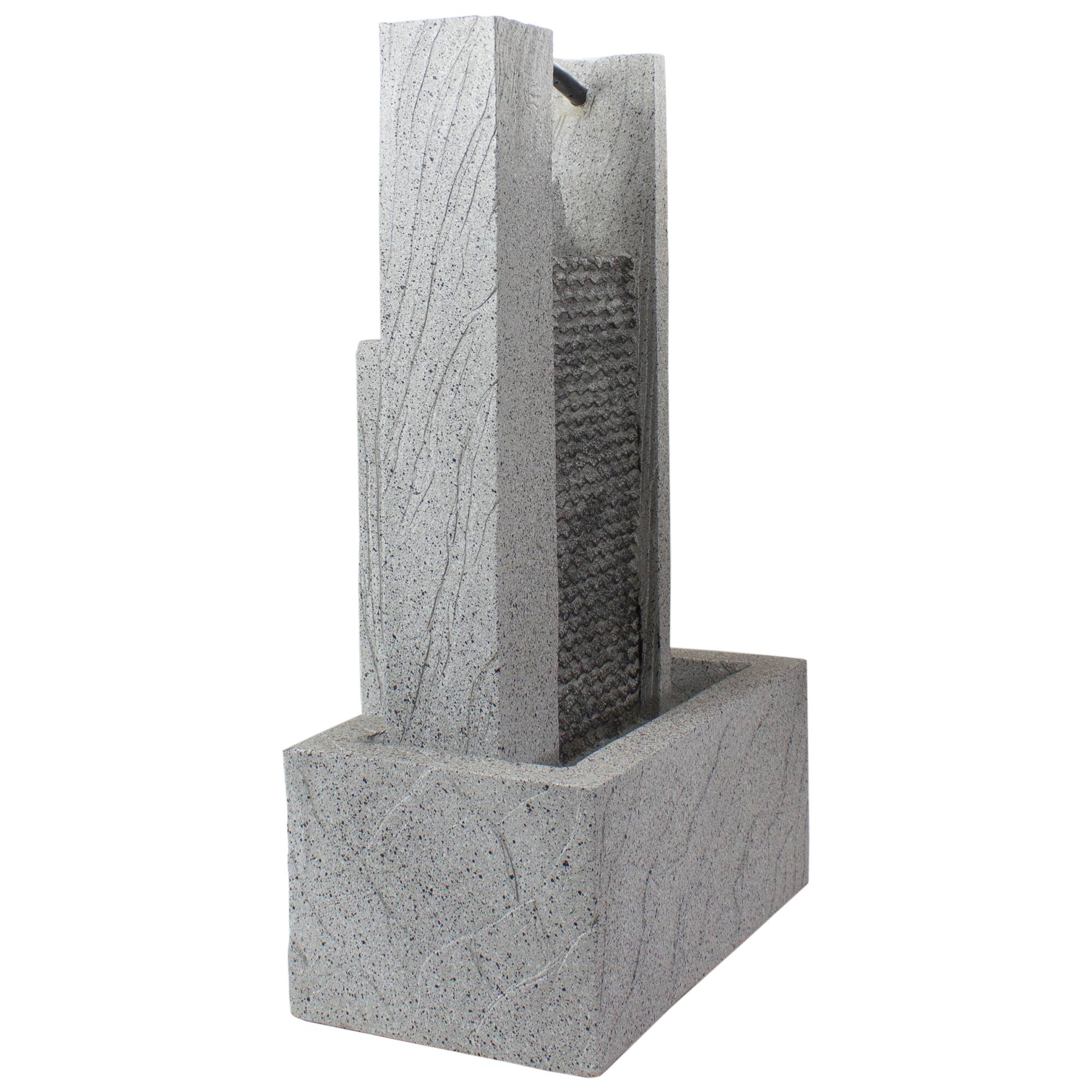 23" Gray Modern Style Rainfall Outdoor Water Fountain