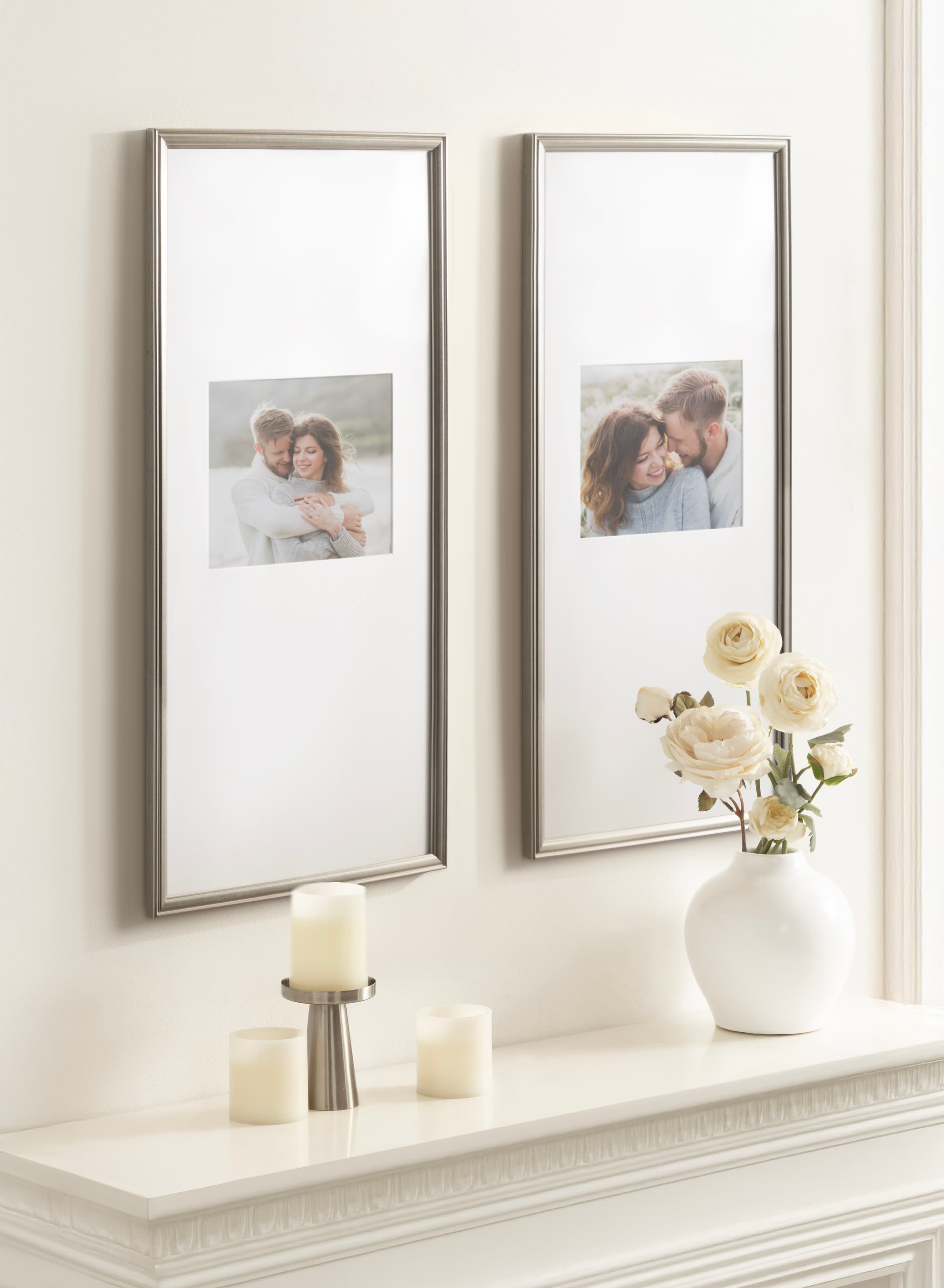 Kate and Laurel Adlynn 14" x 30" Photo Frames 8" x 10" with Mat, 2ct.