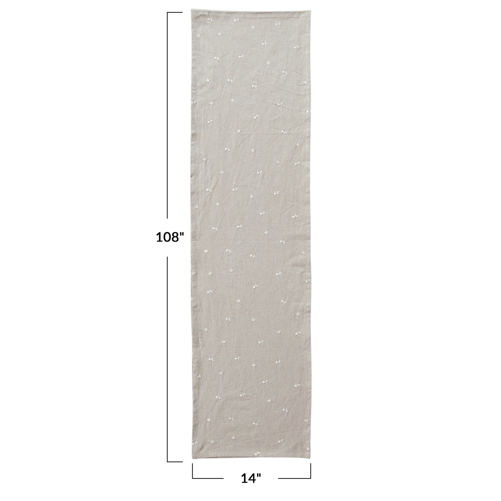 Hello Honey® 108" Natural Floral Embroidery Cotton Table Runner