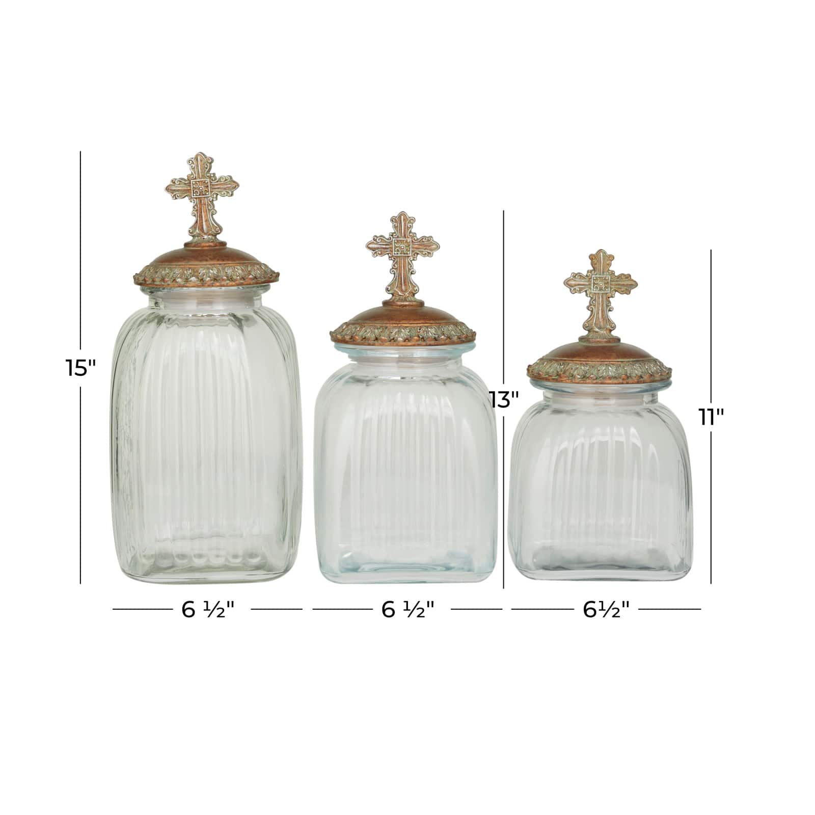 Brown Polystone Traditional Decorative Jar Set