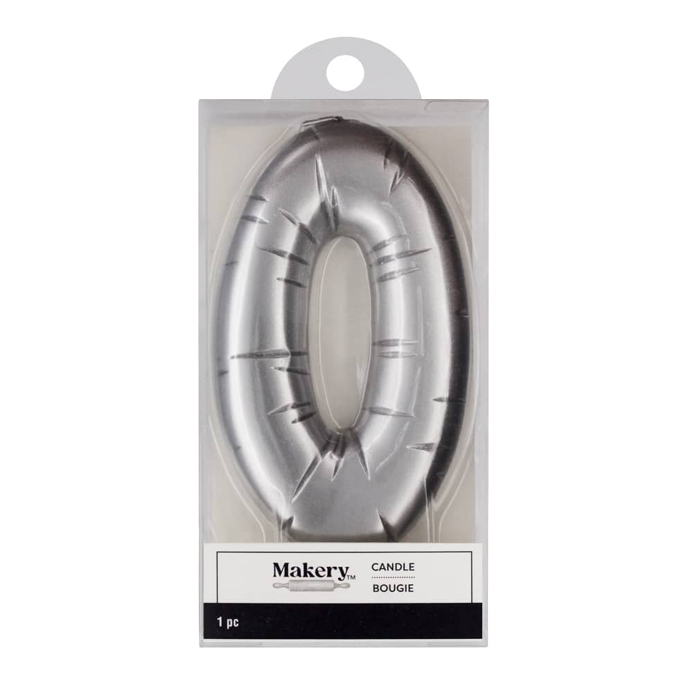Silver Number Candle by Makery