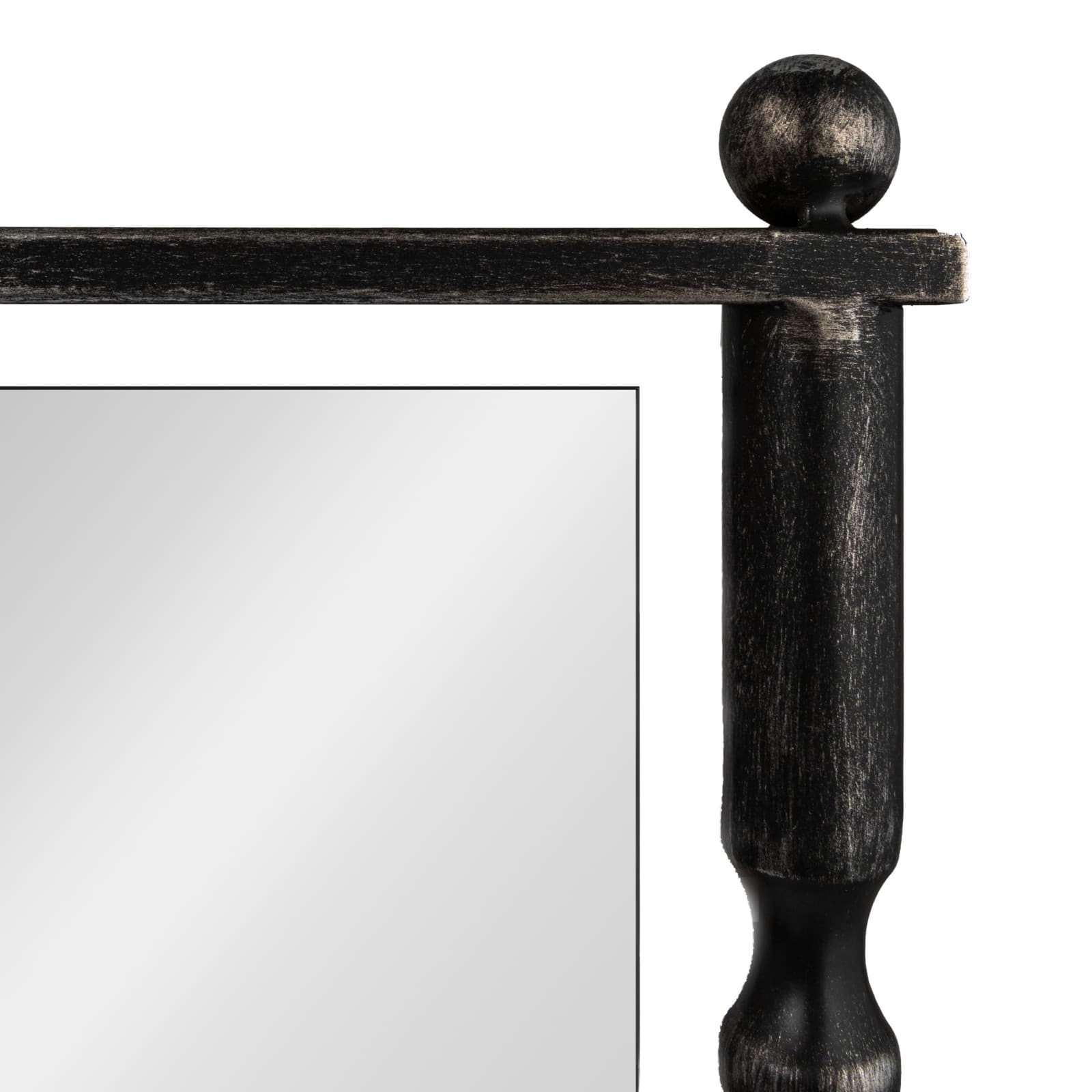 Hello Honey® 47.25" Black Cast Metal Framed Tall Wall Mirror