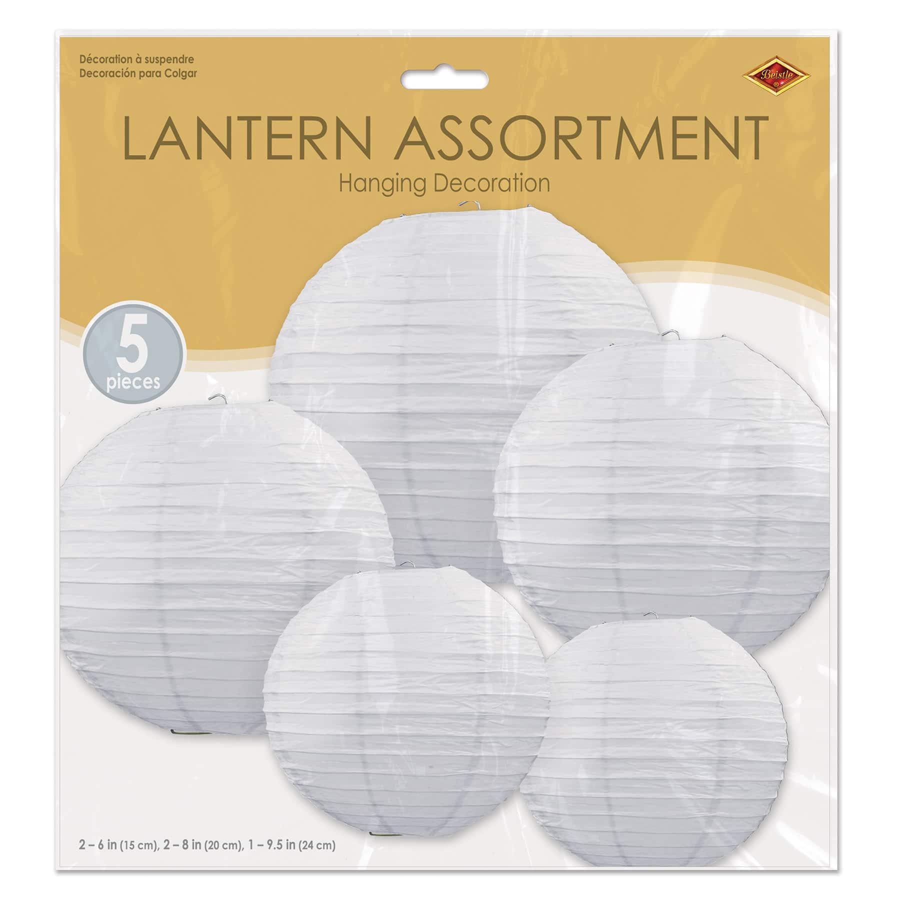 Beistle White Paper Lantern Set