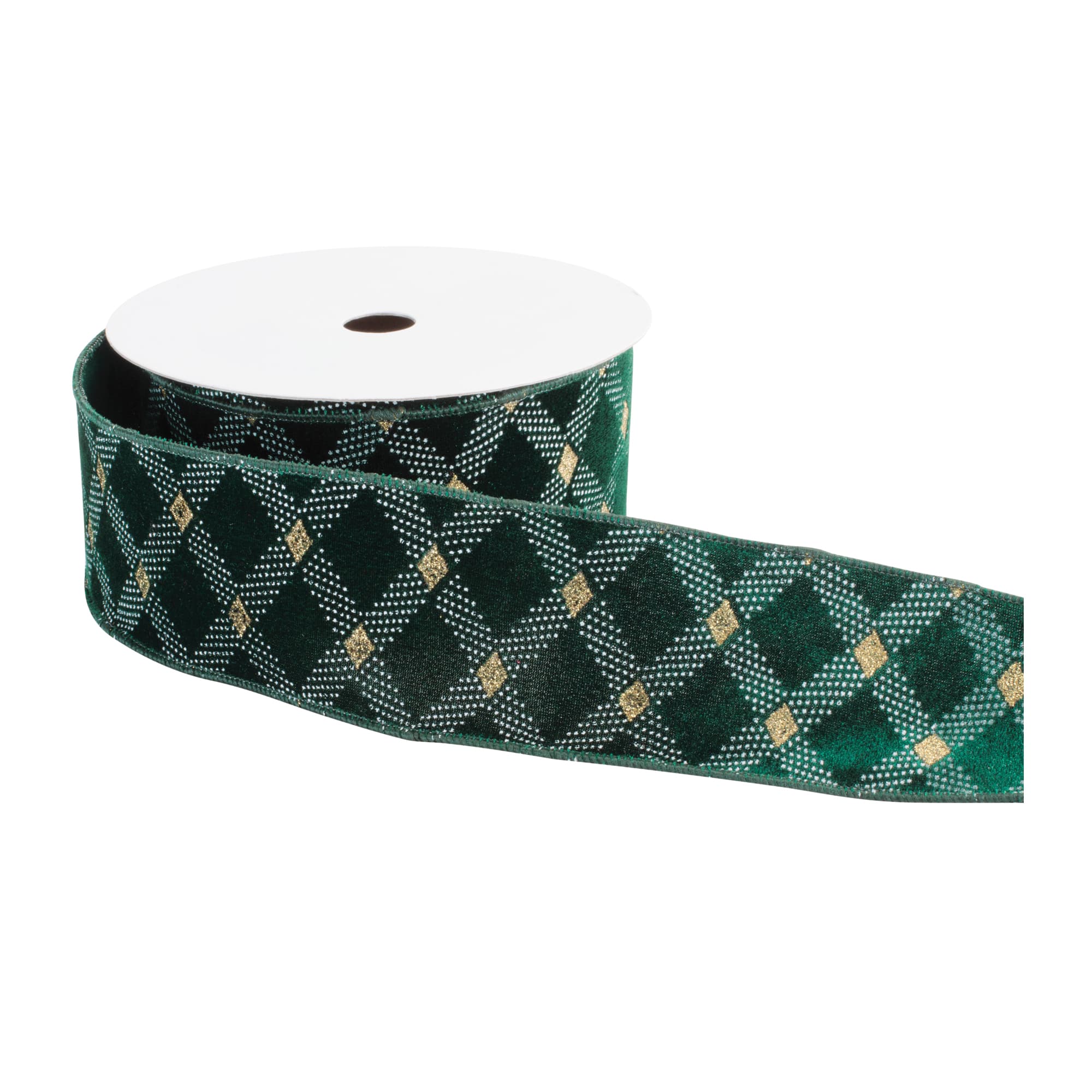 Melrose 2.5" x 10yd. Diamond Lattice Wired Ribbon