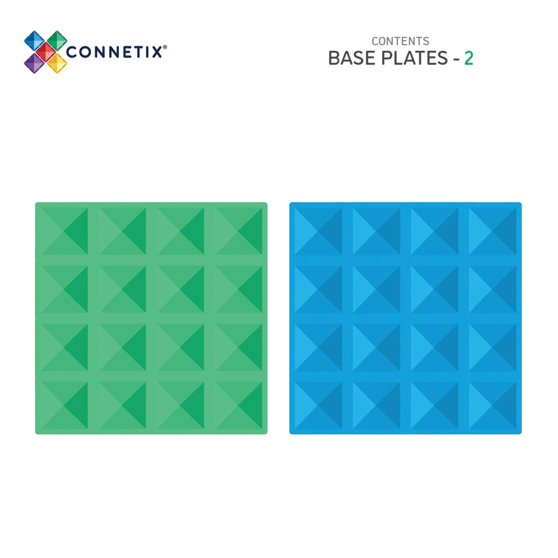 Connetix® Blue & Green Magnetic Tiles Rainbow Base Plates, 2ct.