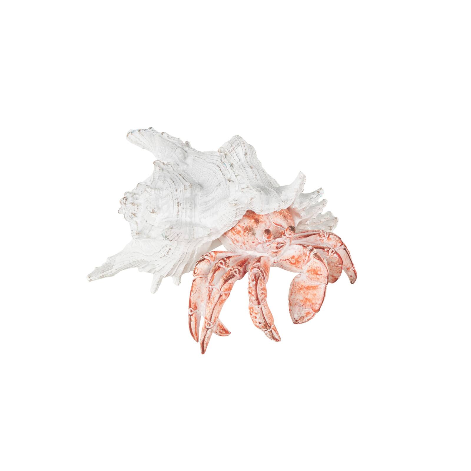 9" Polystone Crab Textured Decorative Sculpture with White Shell