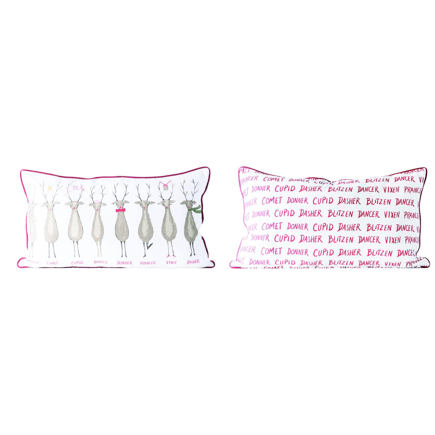 Hello Honey® Santa's Reindeer Lumbar Pillow
