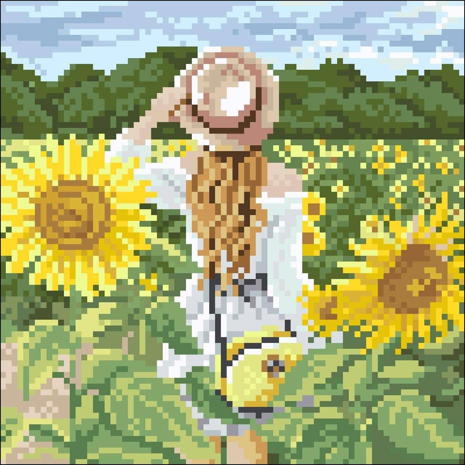 Crafting Spark Girl in Sunflower Field Diamond Painting Kit