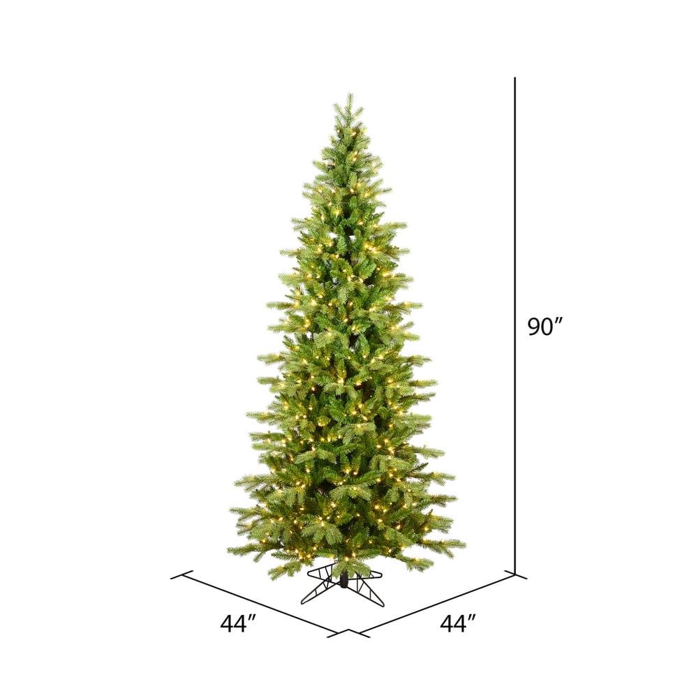7.5ft. Pre-Lit Slim Balsam Spruce Artificial Christmas Tree, Warm White Low Voltage LED Lights