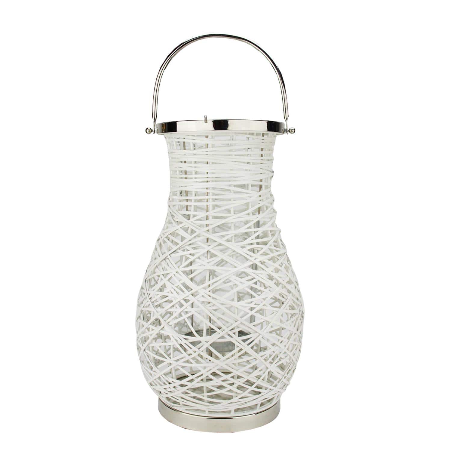 Decorative Woven Iron Pillar Candle Lantern